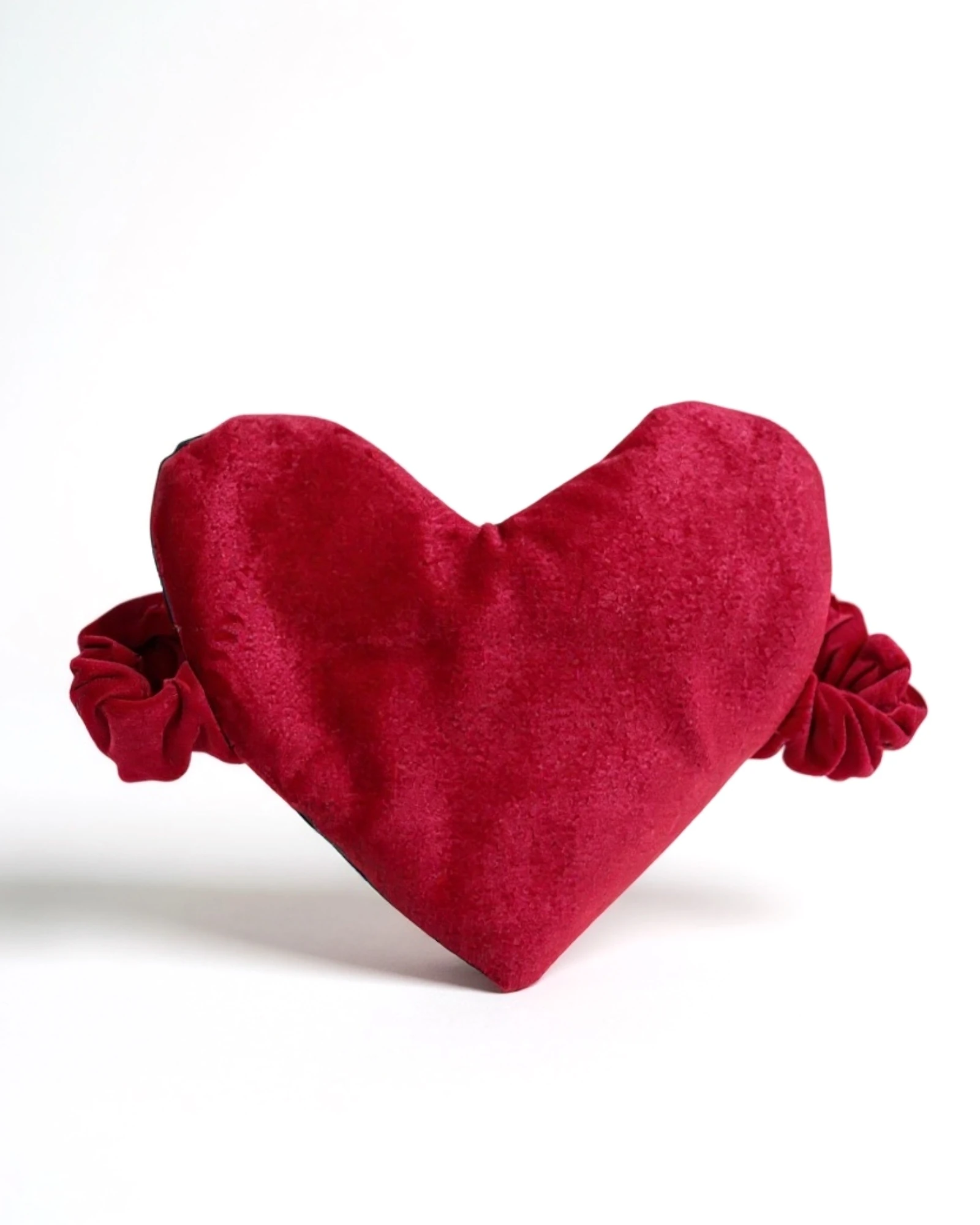 Uyku Maskesi - Kalp Şekilli Fuşya Pembe Kadife | 888 Balance