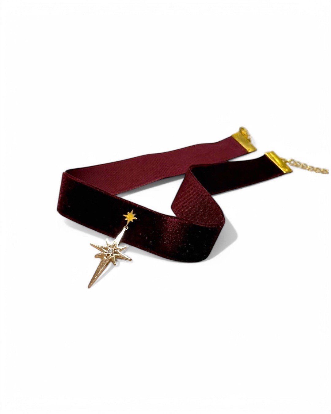 Bordo Kadife Choker Kolye