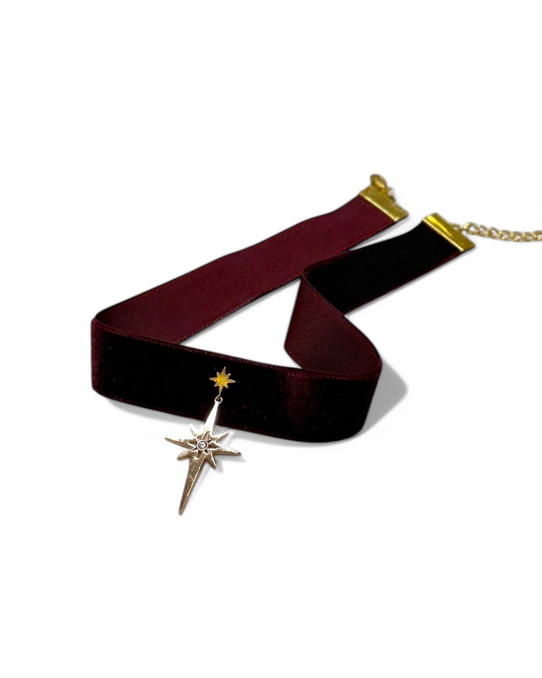 Bordo Kadife Choker Kolye