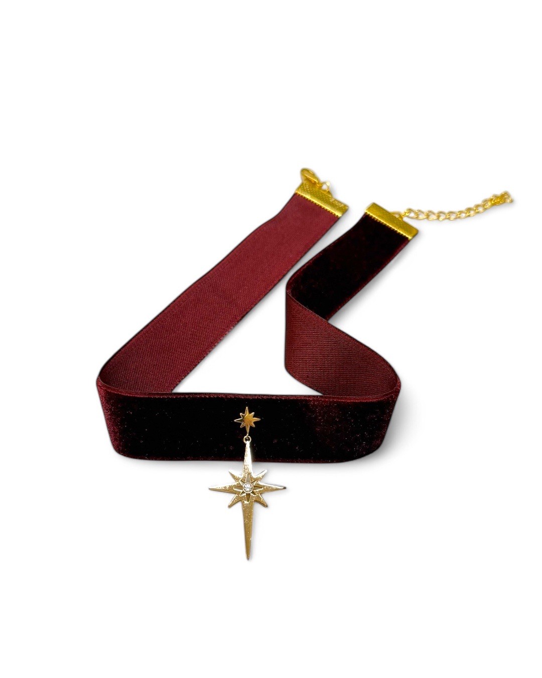 Bordo Kadife Choker Kolye