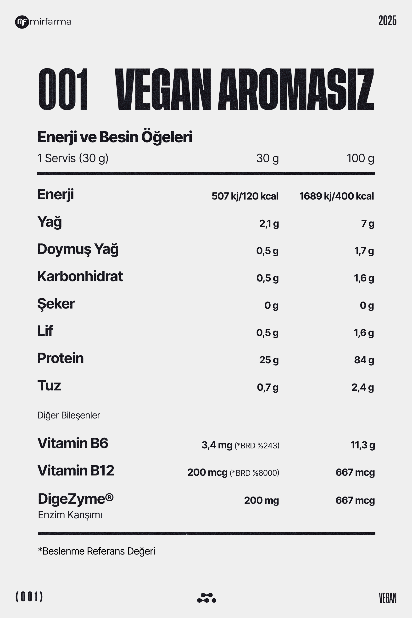 Aromasız Vegan Protein