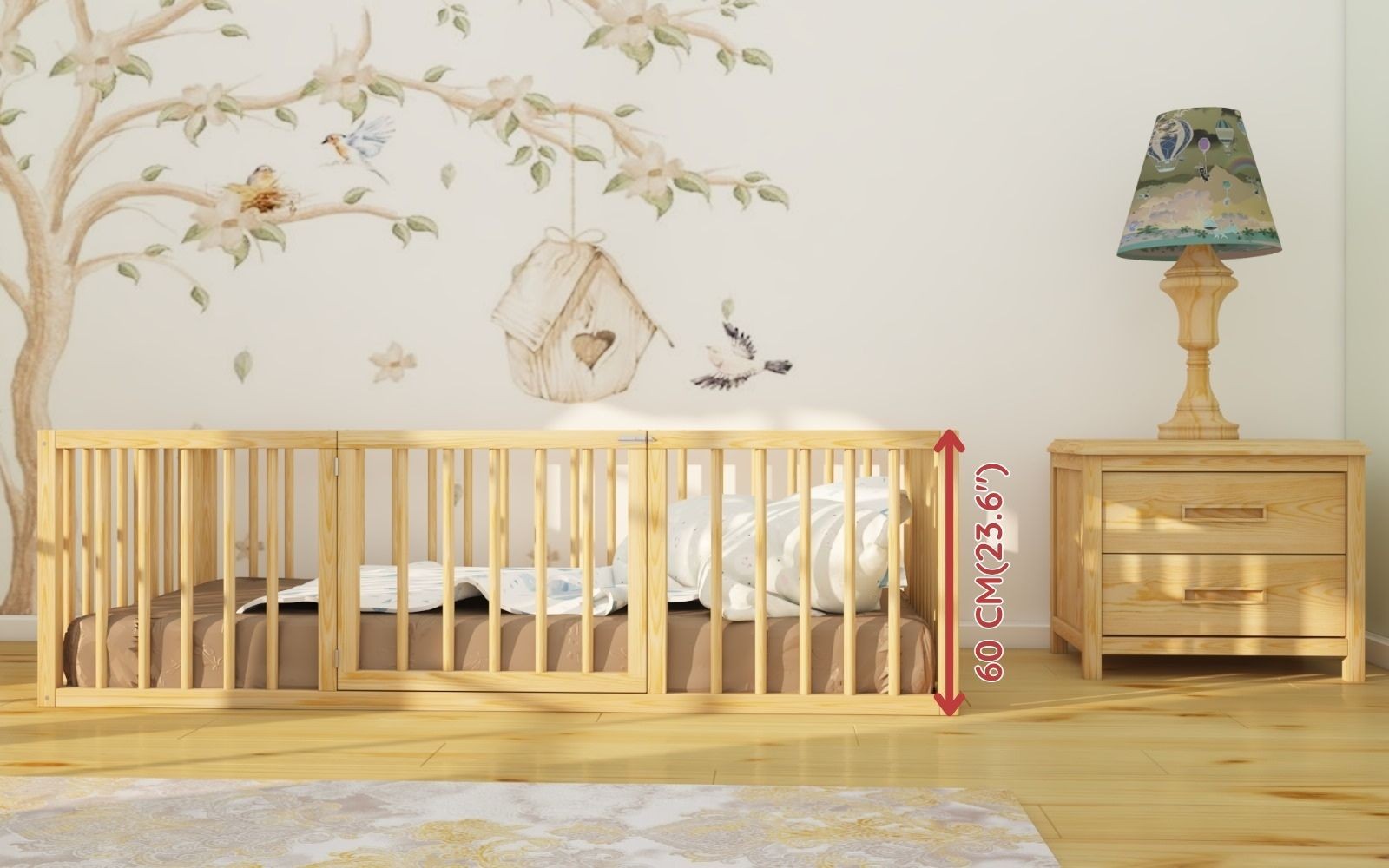 Bath - Montessori Ahşap Çocuk Karyolası