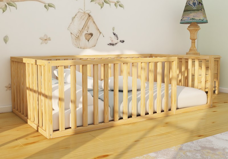 Mia - Montessori Natural Wood Floor Bed
