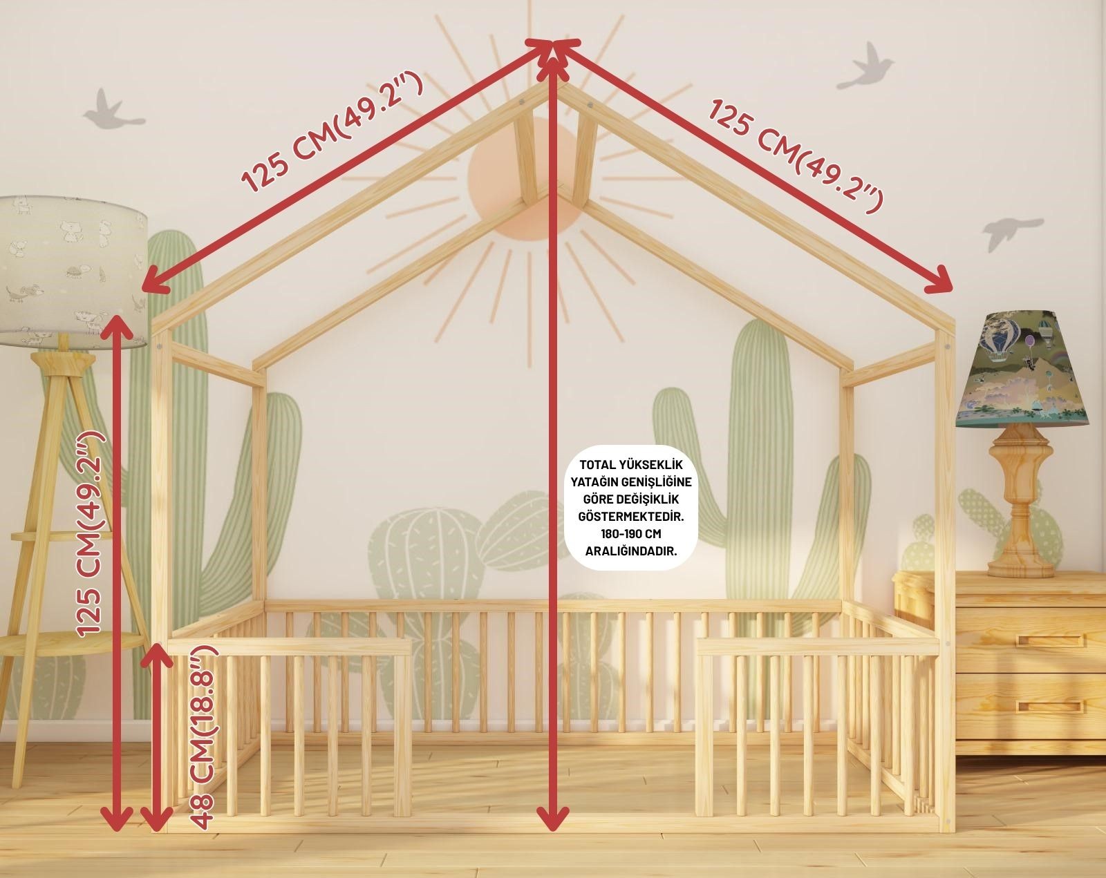 Ely - Montessori Çatılı Yatak