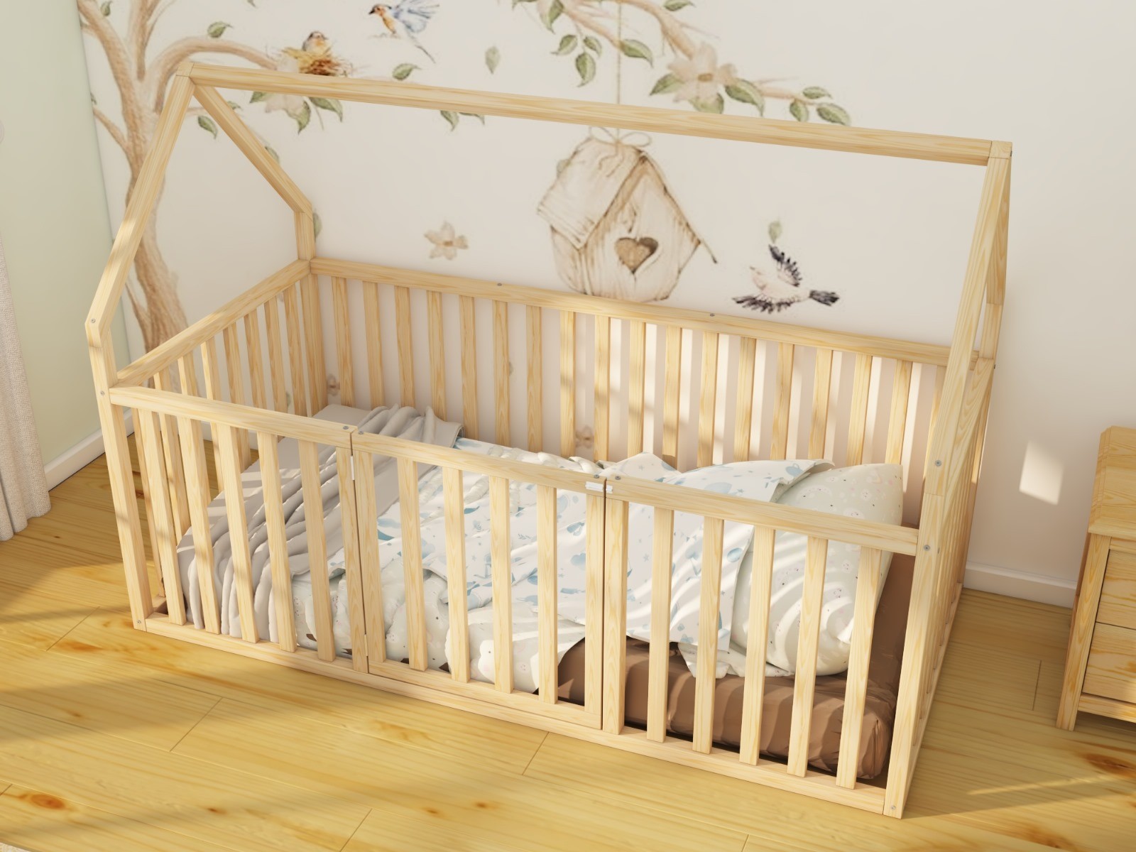 Marin - Montessori Wooden Bed with Roof