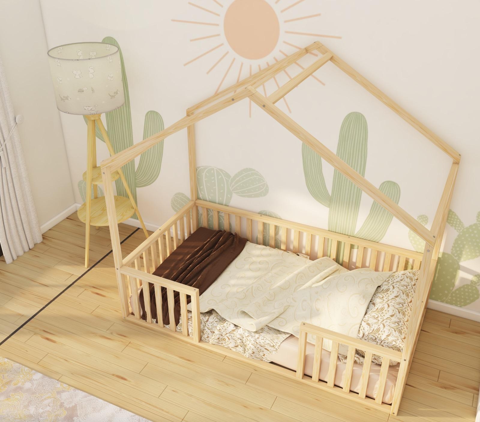Lisburn - Montessori Wooden Bed with Roof