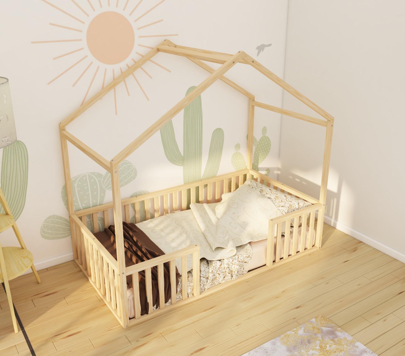 Lisburn - Montessori Wooden Bed with Roof