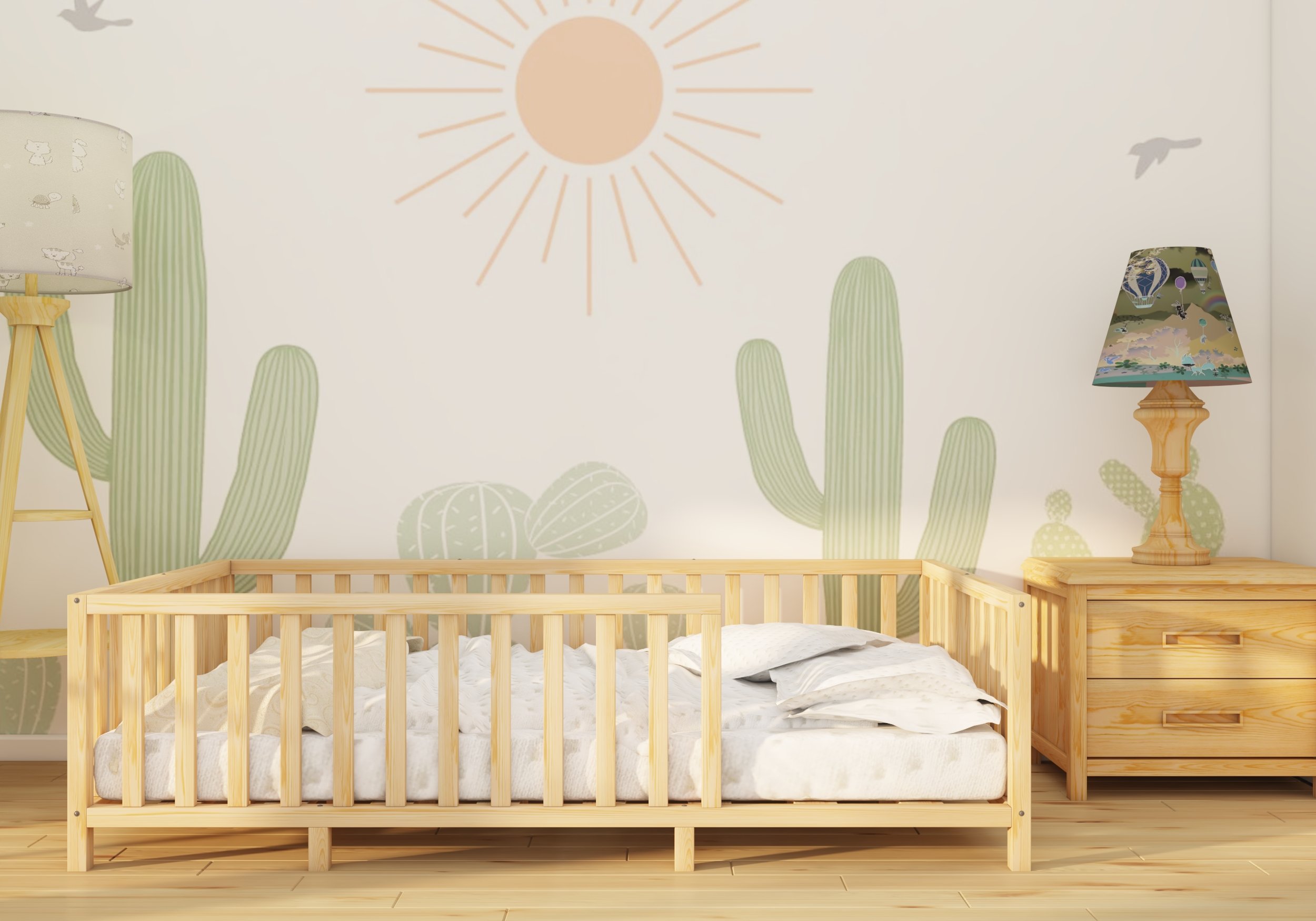 Chester - Montessori Natural Wood Bed 72 Cm Height