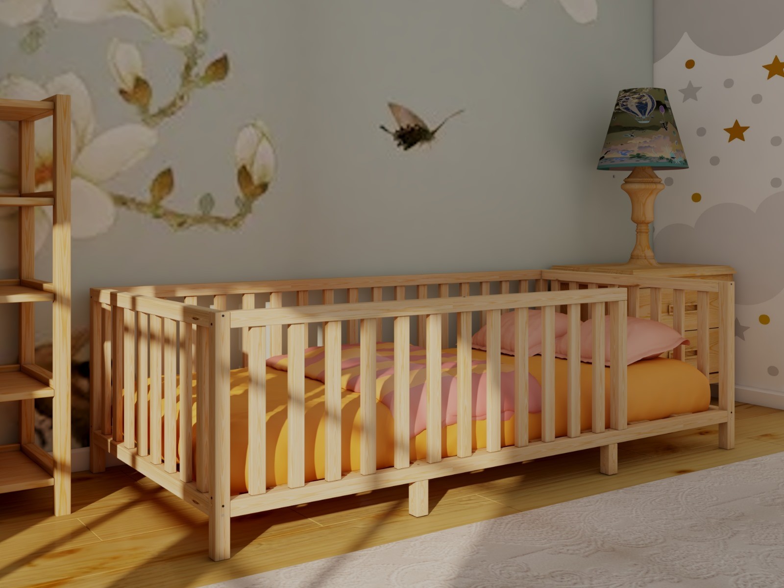 Montessori Natural Wooden Bed 72 Cm Height