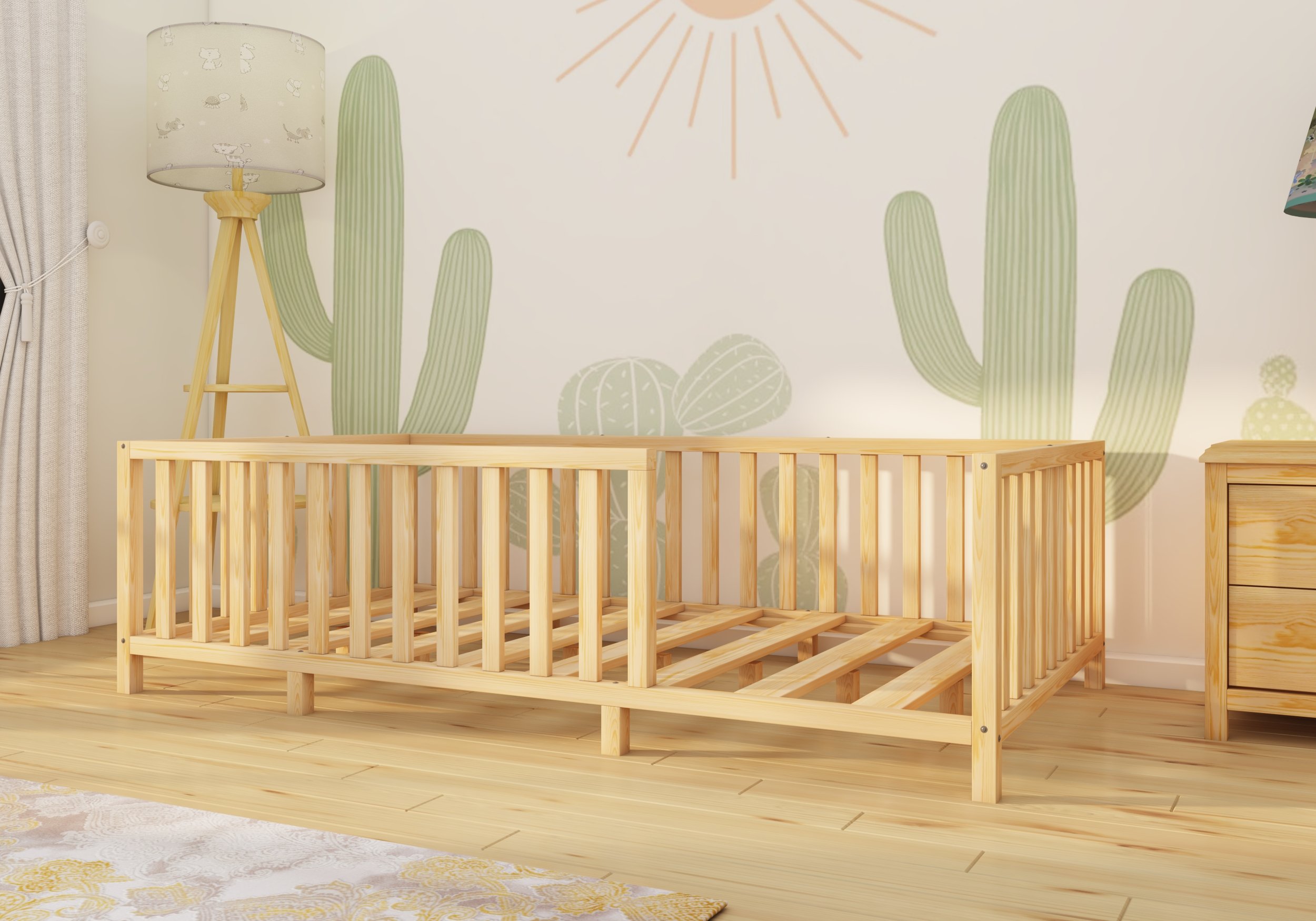 Chester - Montessori Natural Wood Bed 72 Cm Height
