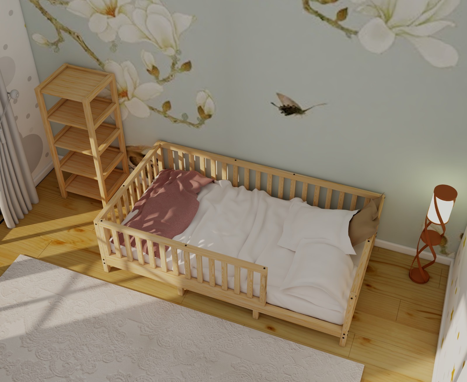 Play and Sleeping Area: Montessori Bed, Sofa