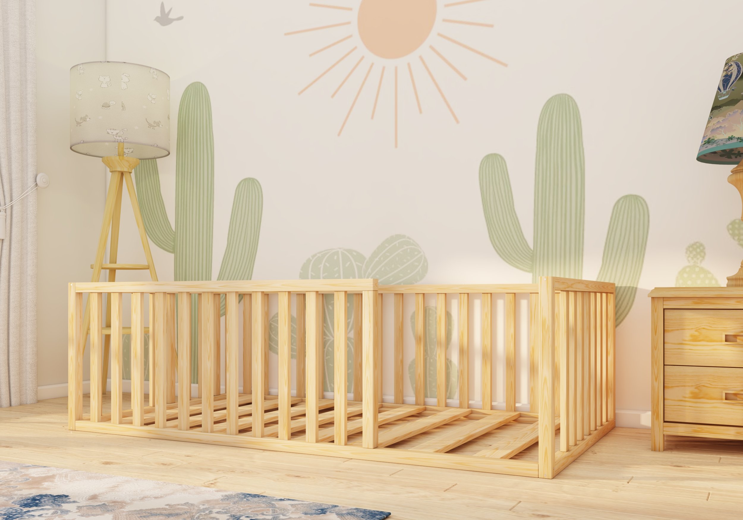 Mia - Montessori Natural Wood Floor Bed