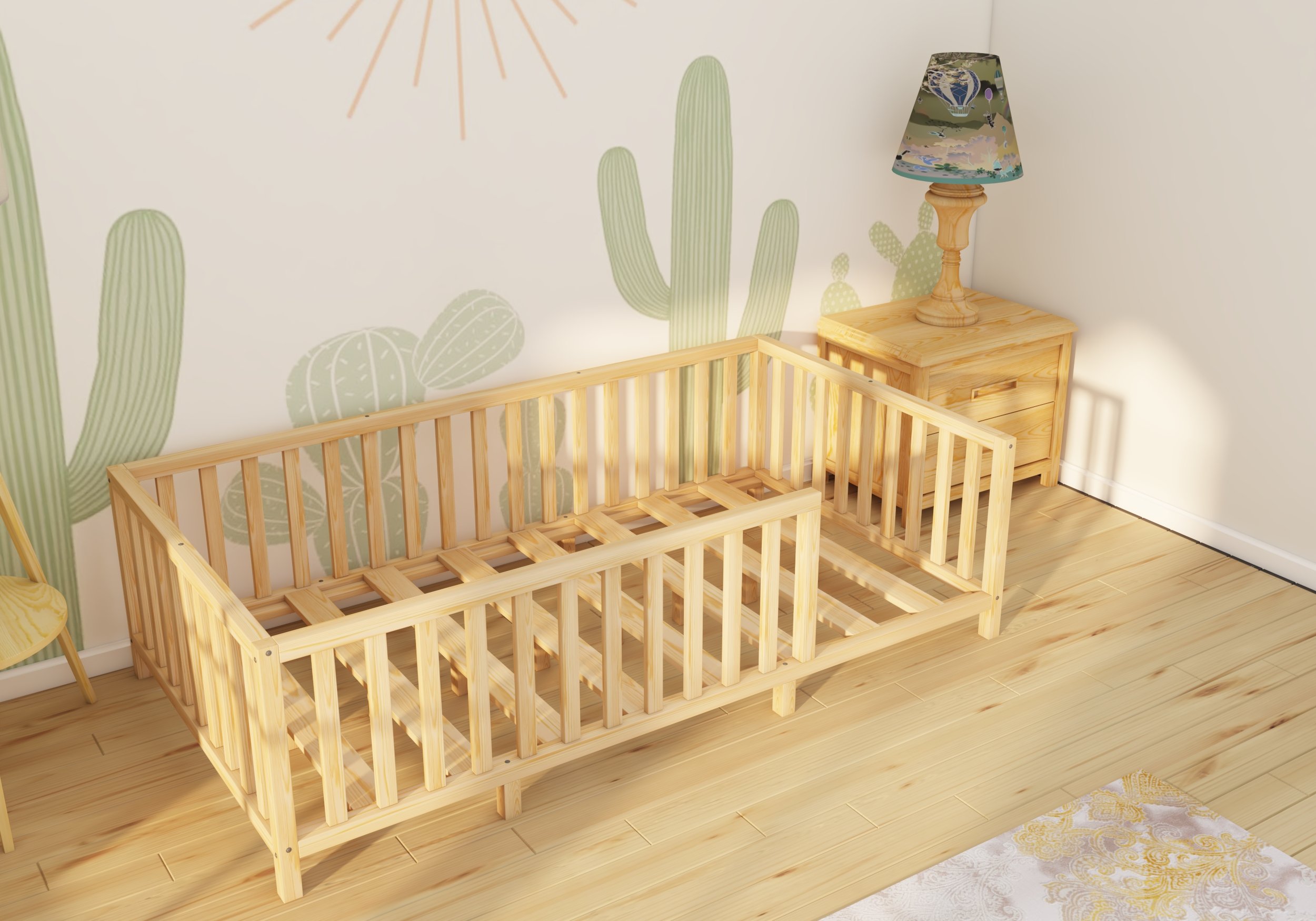 Chester - Montessori Natural Wood Bed 72 Cm Height