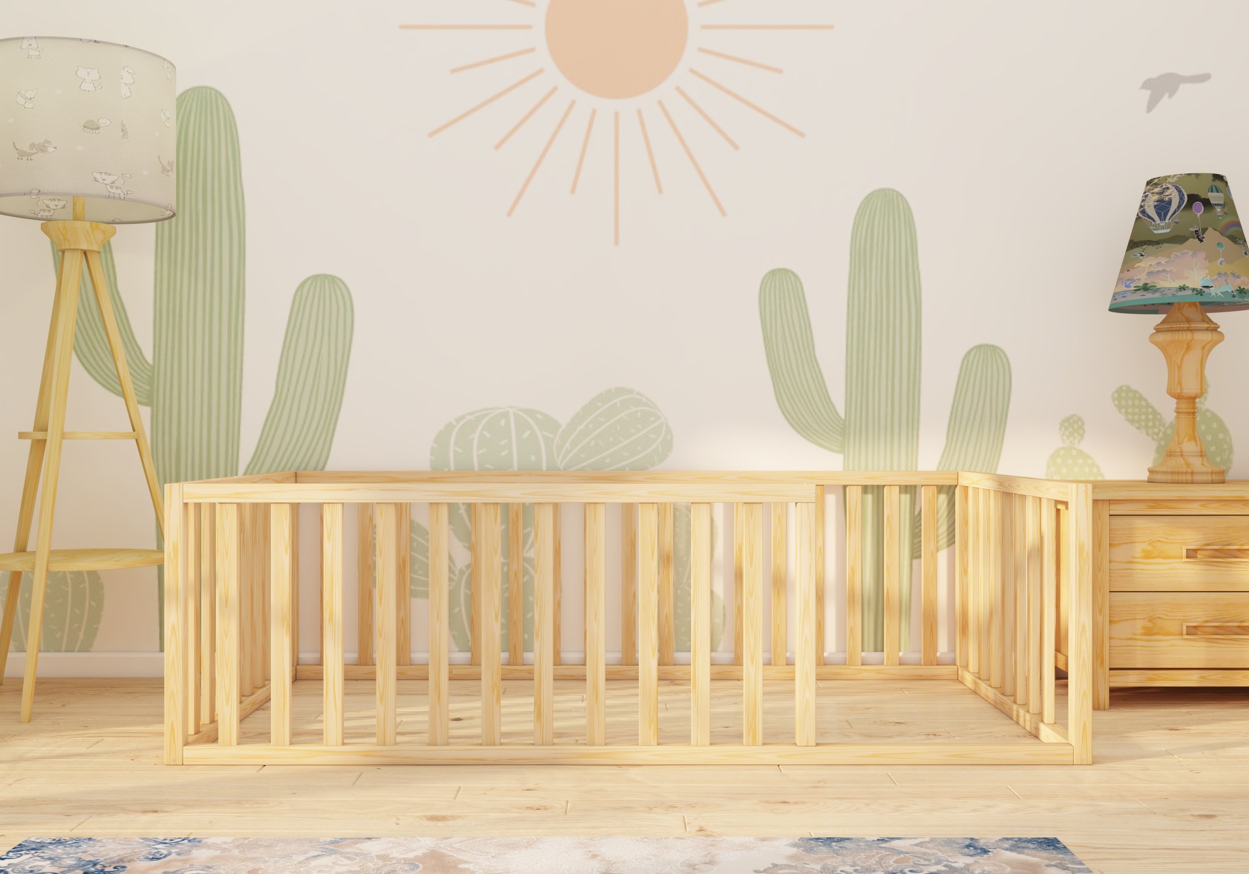 Mia - Montessori Natural Wood Floor Bed