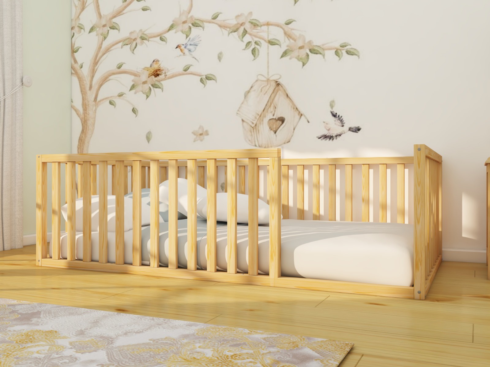 Mia - Montessori Natural Wood Floor Bed