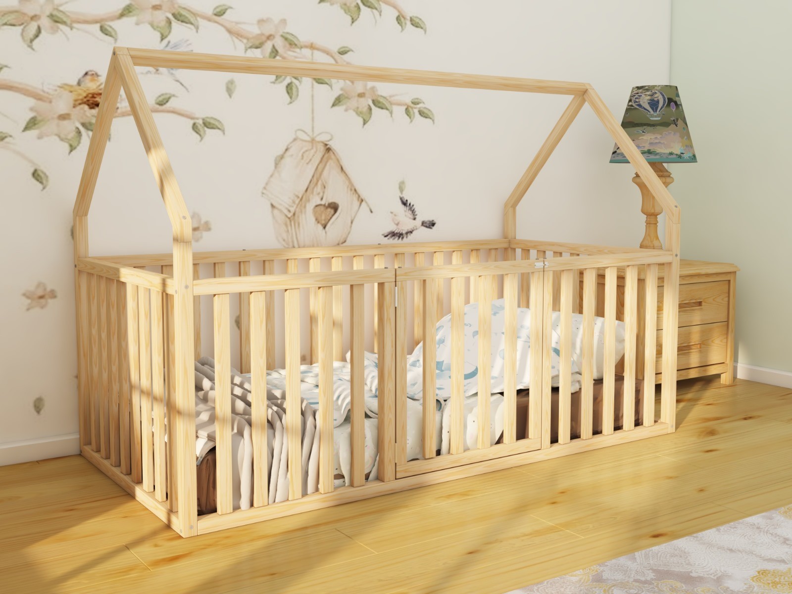 Marin - Montessori Wooden Bed with Roof