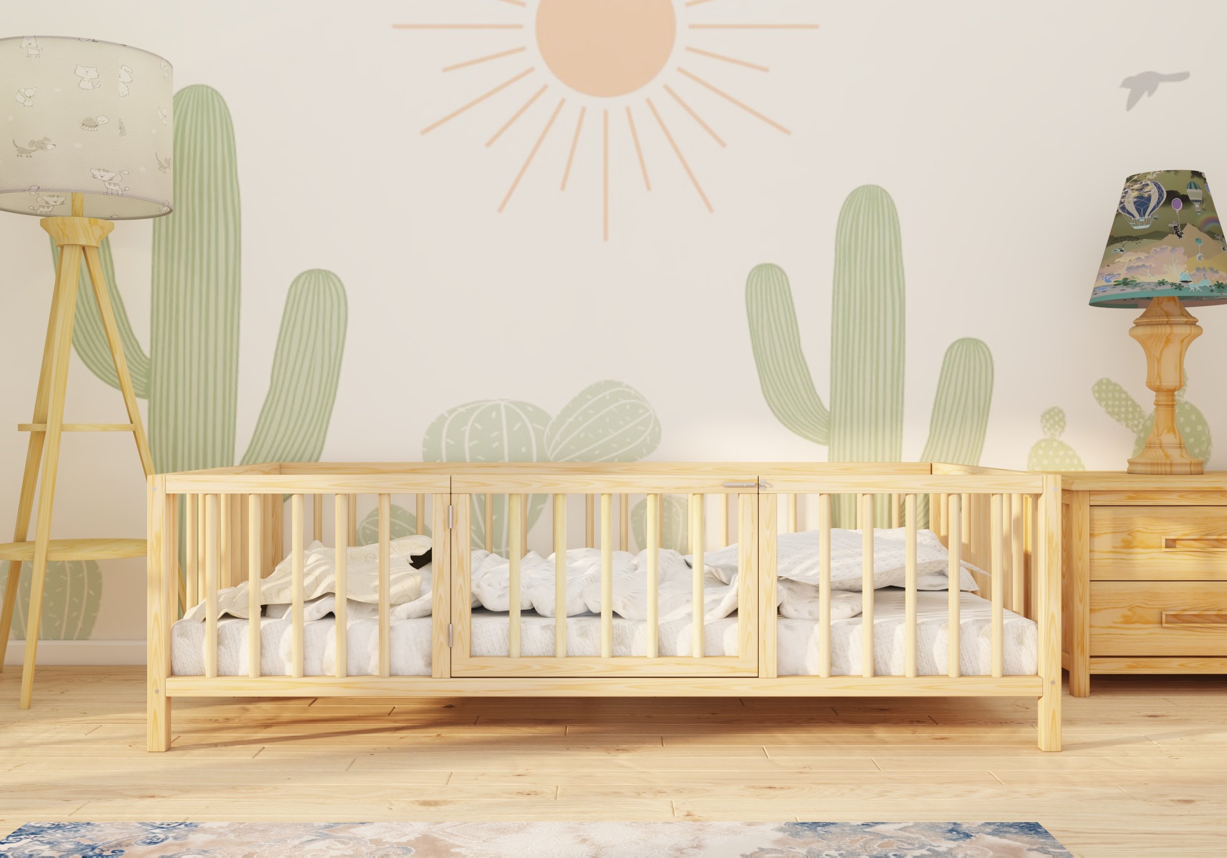 Alya - Montessori Natural Wooden Bed