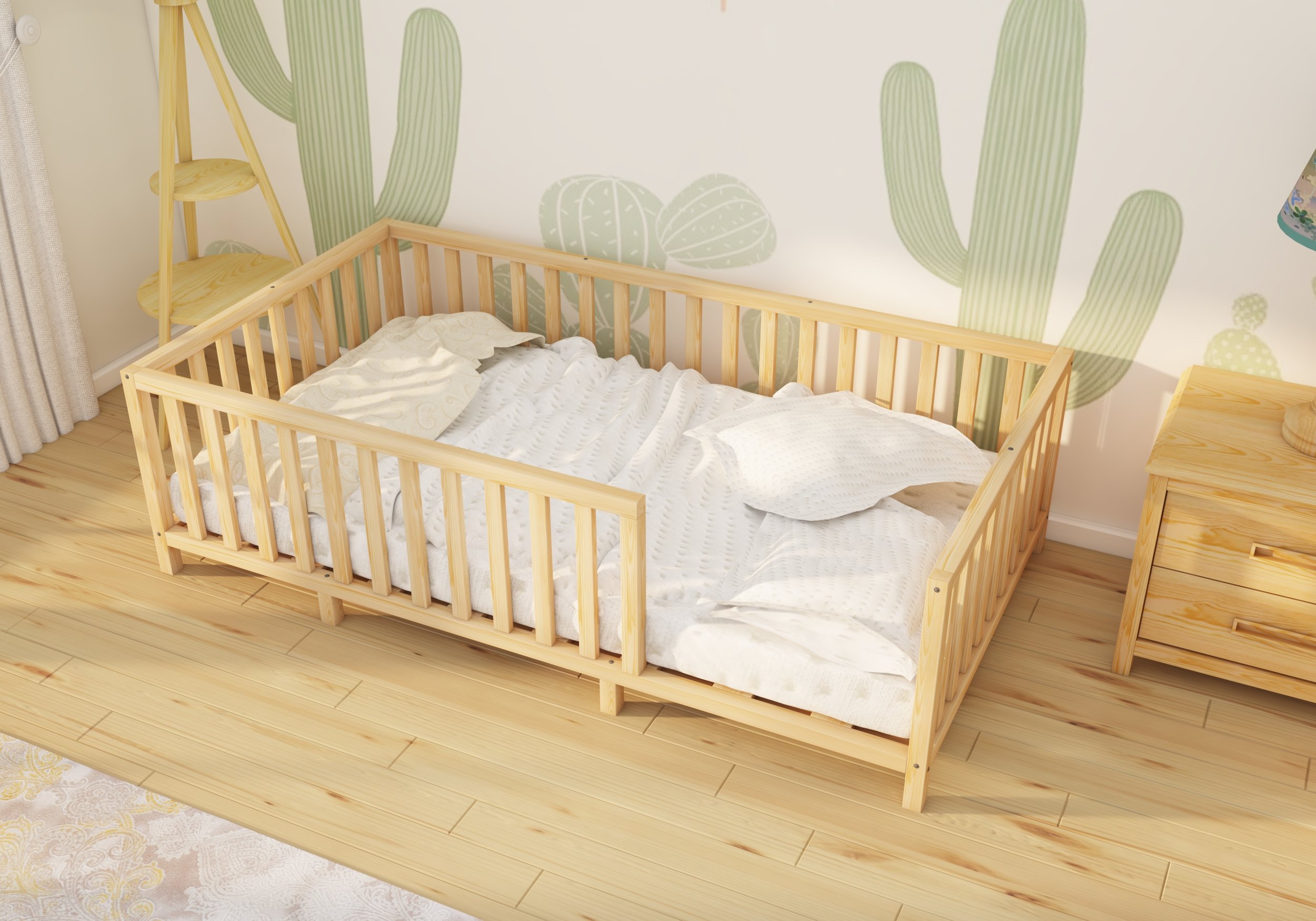 Chester - Montessori Natural Wood Bed 72 Cm Height