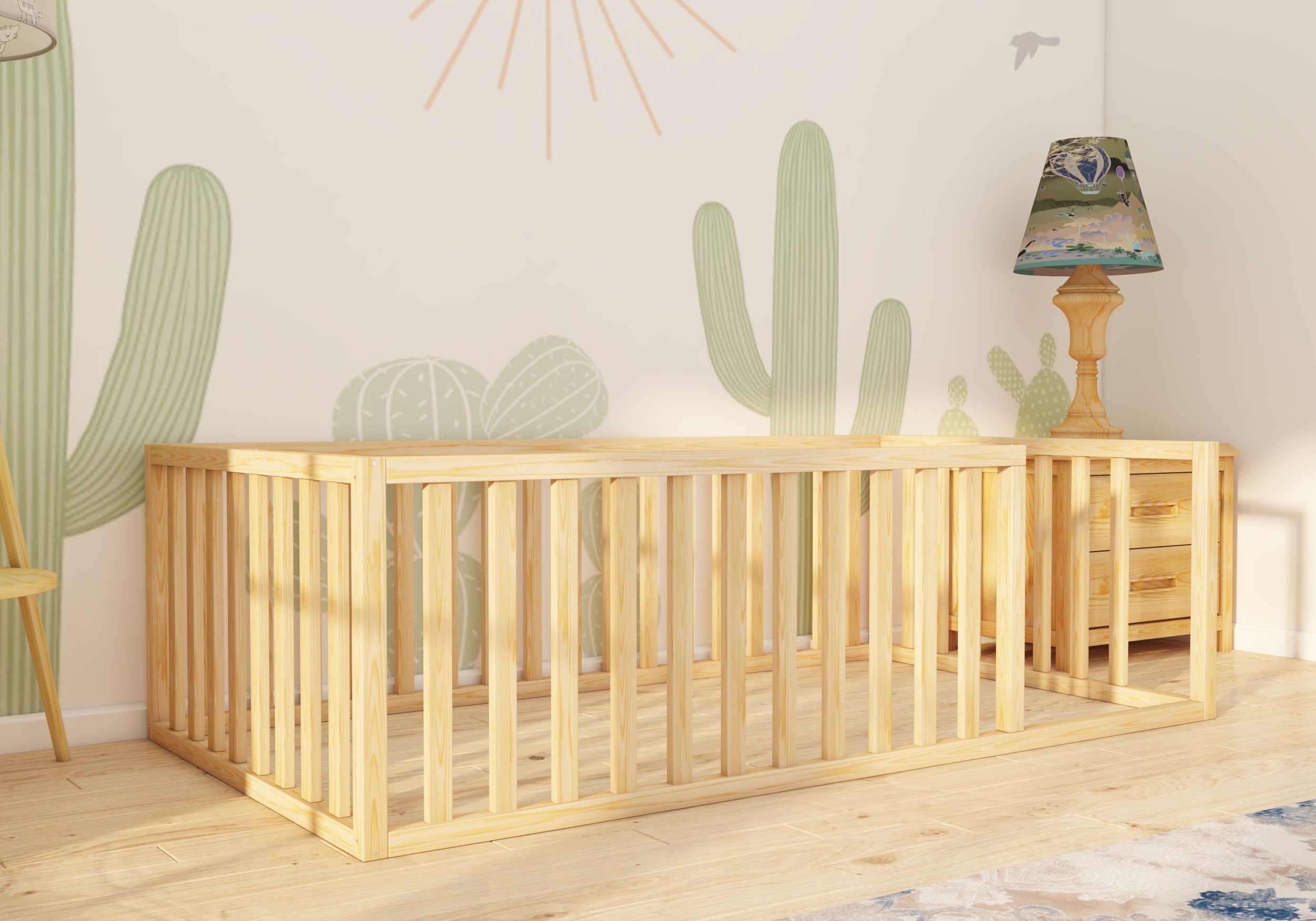 Mia - Montessori Natural Wood Floor Bed