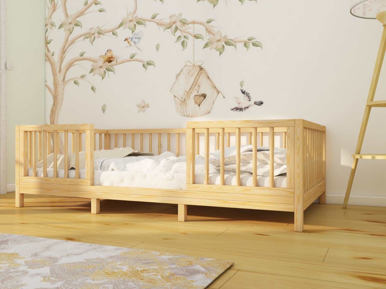 Alaz - Montessori Removable Natural Wooden Floor Bed