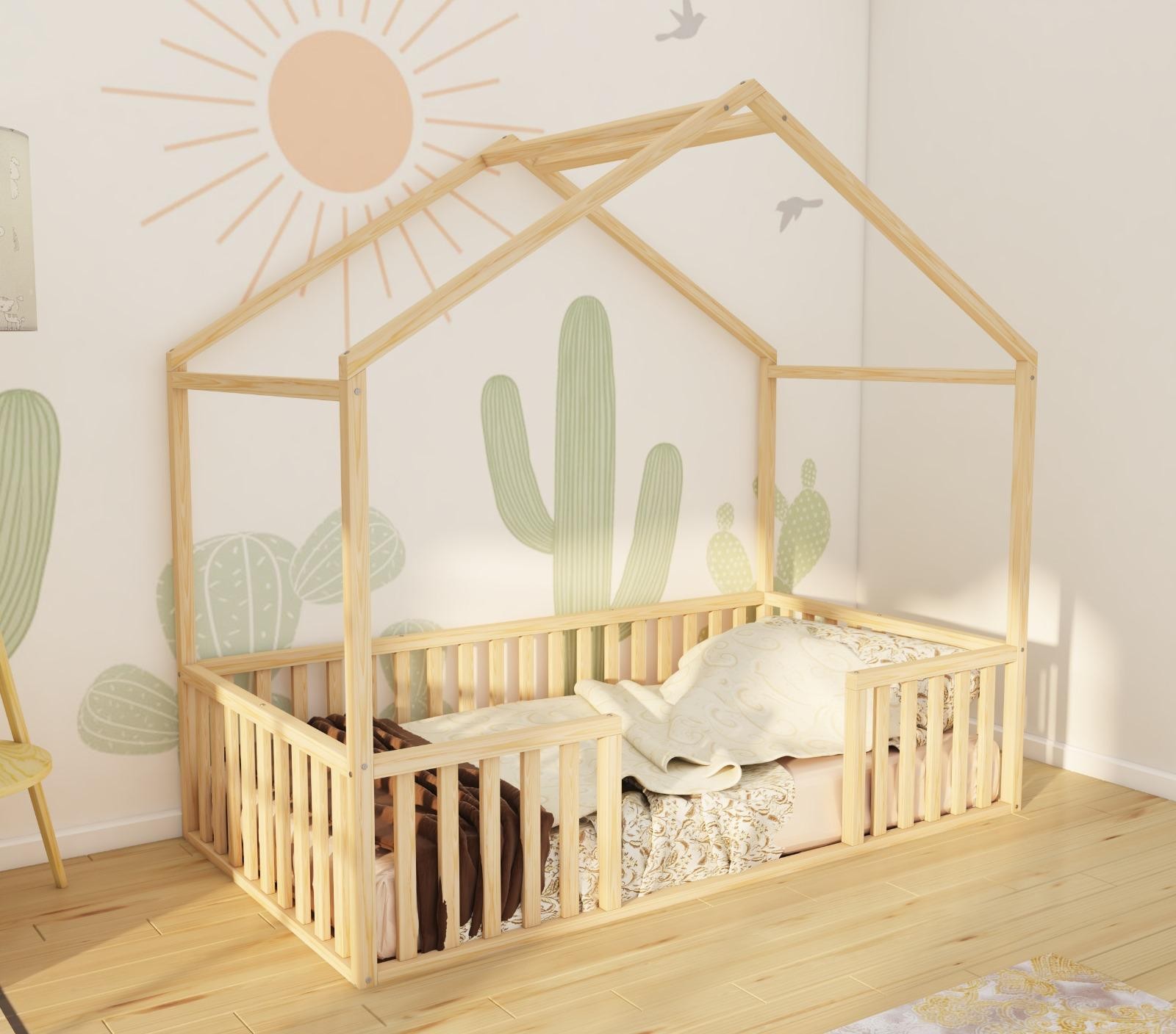 Lisburn - Montessori Wooden Bed with Roof