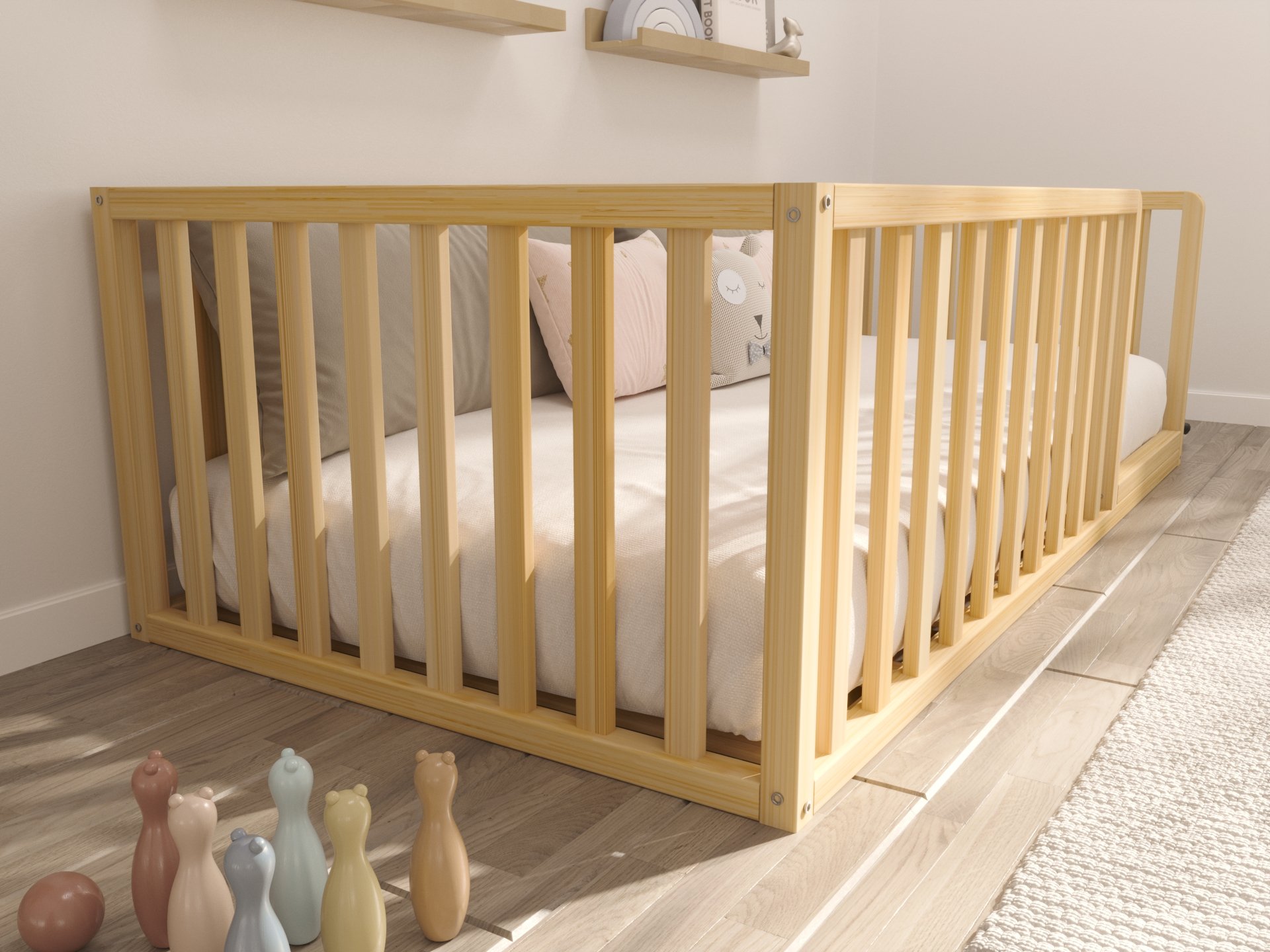 Öykü - Montessori Wooden Floor Bed