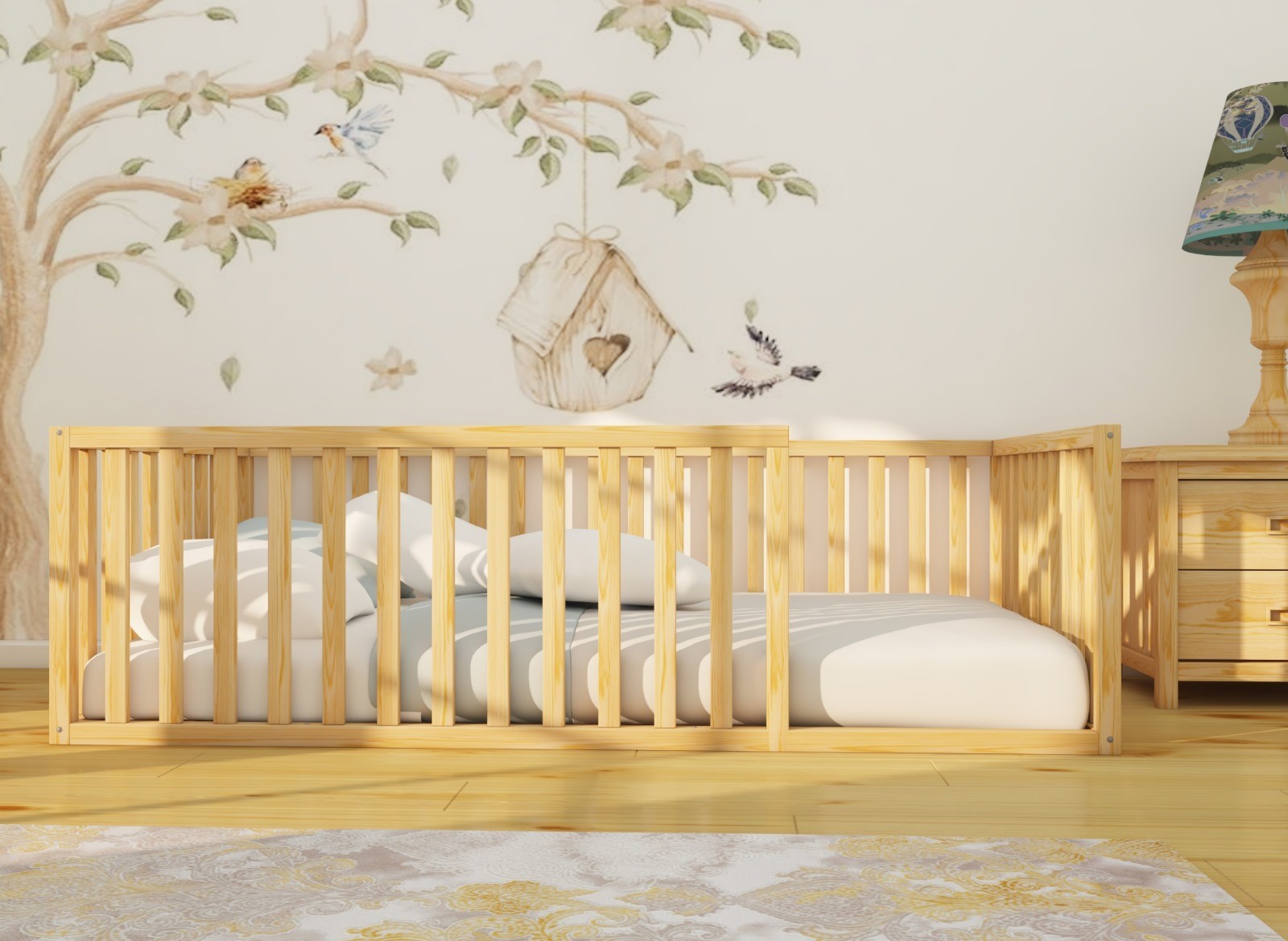 Mia - Montessori Natural Wood Floor Bed