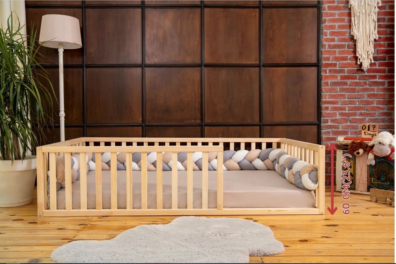 Mia - Montessori Doğal Ahşap Yer Yatağı