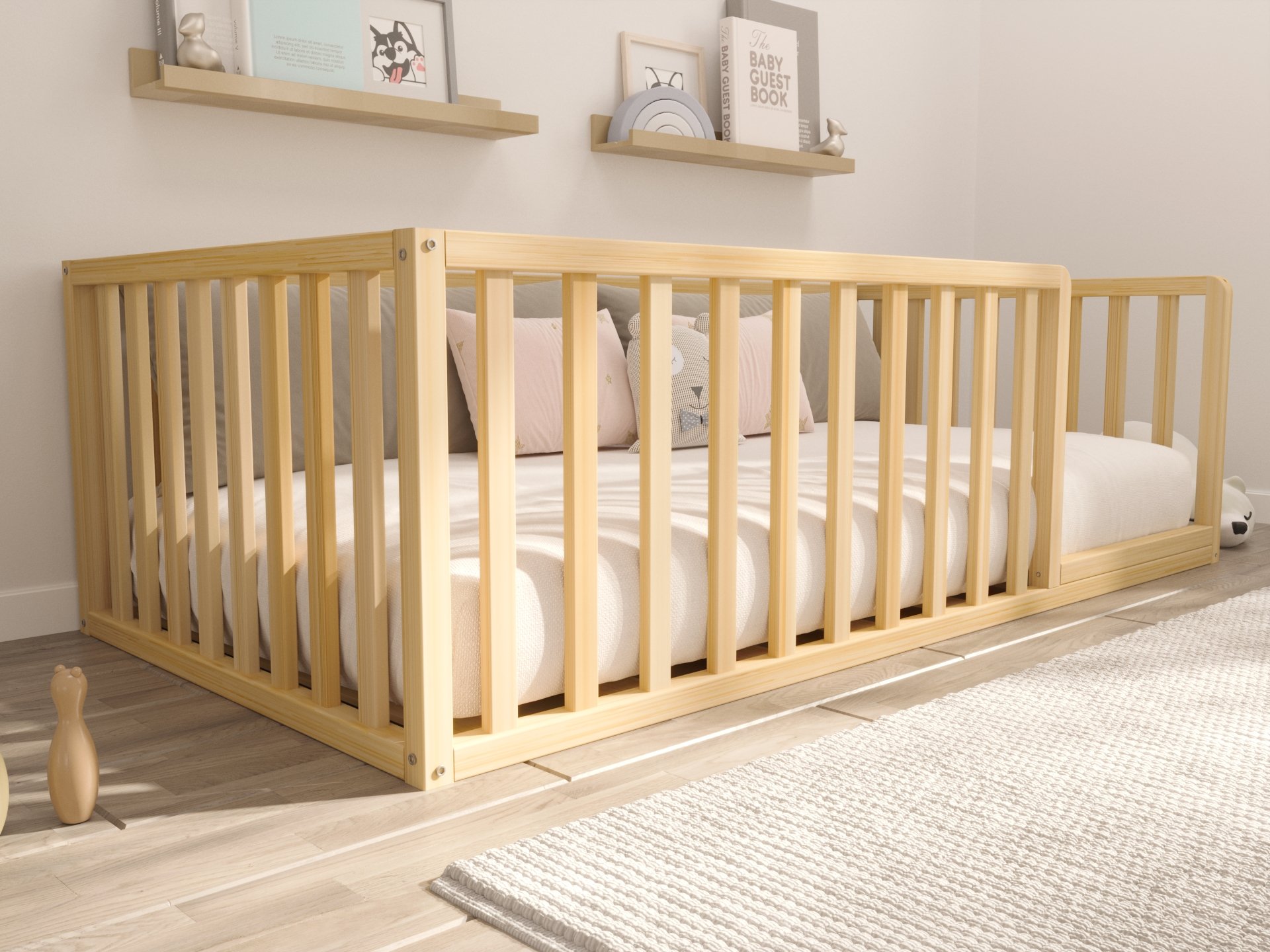 Öykü - Montessori Wooden Floor Bed