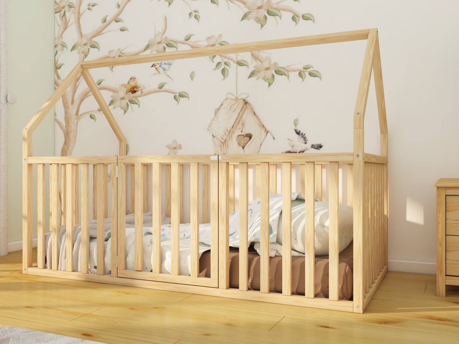 Marin - Montessori Wooden Bed with Roof