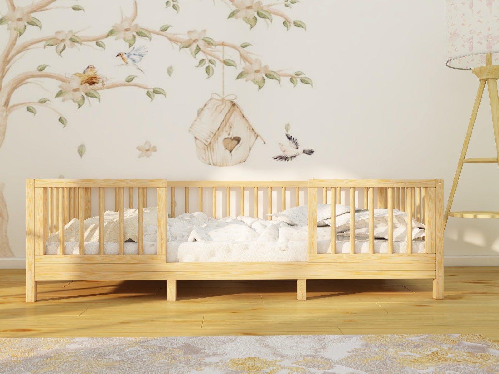 Alaz - Montessori Removable Natural Wooden Floor Bed