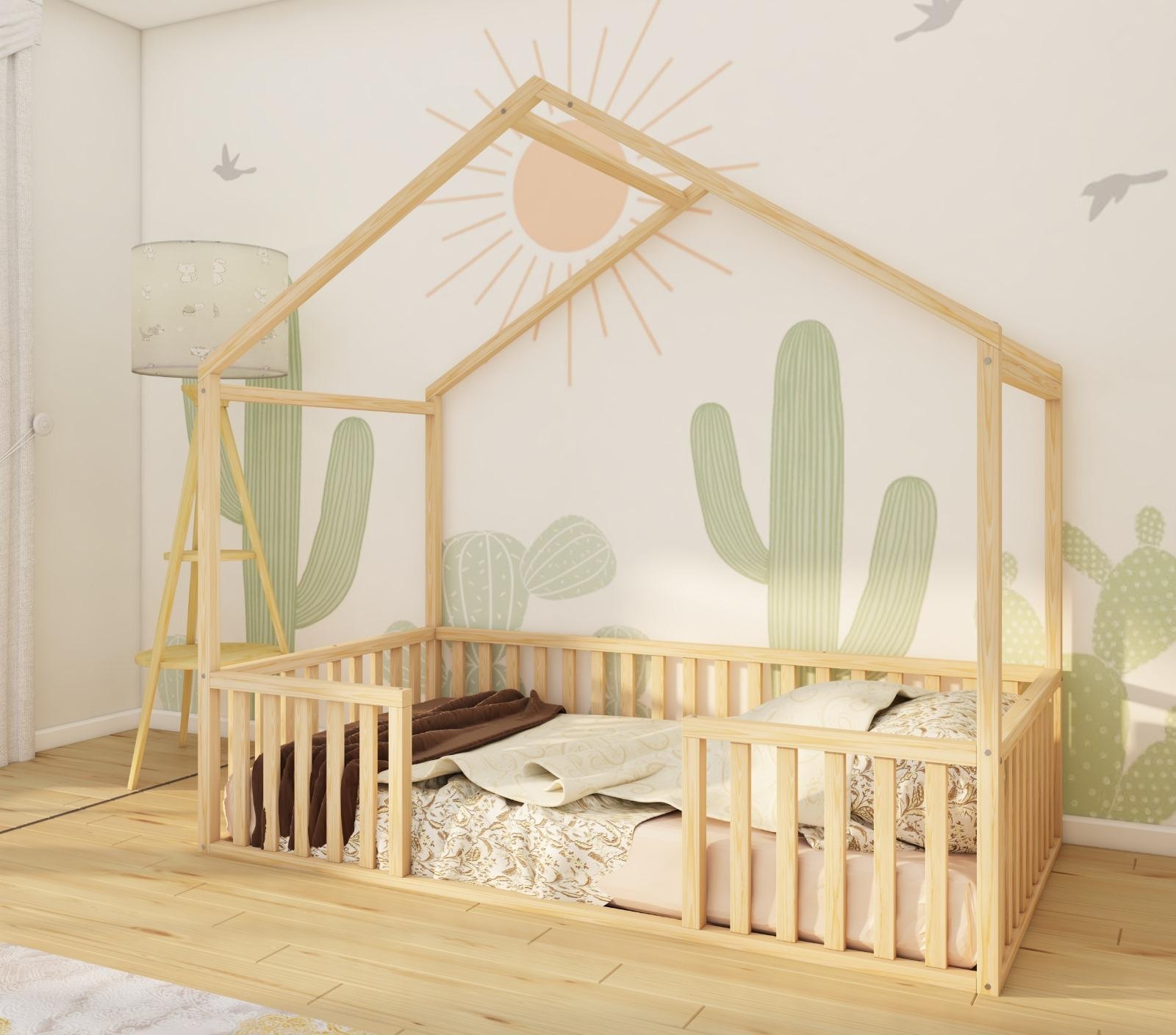 Lisburn - Montessori Wooden Bed with Roof