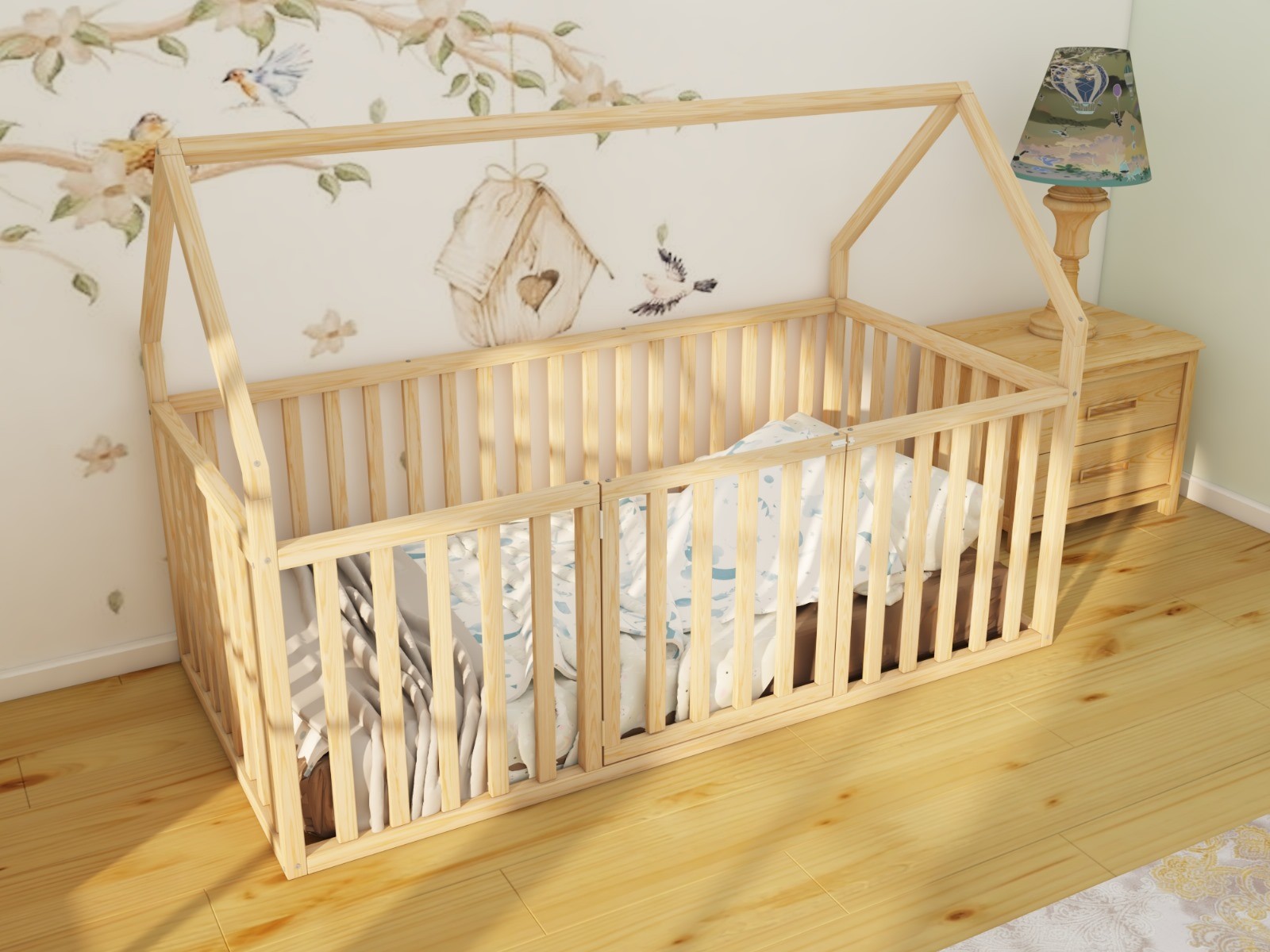 Marin - Montessori Wooden Bed with Roof
