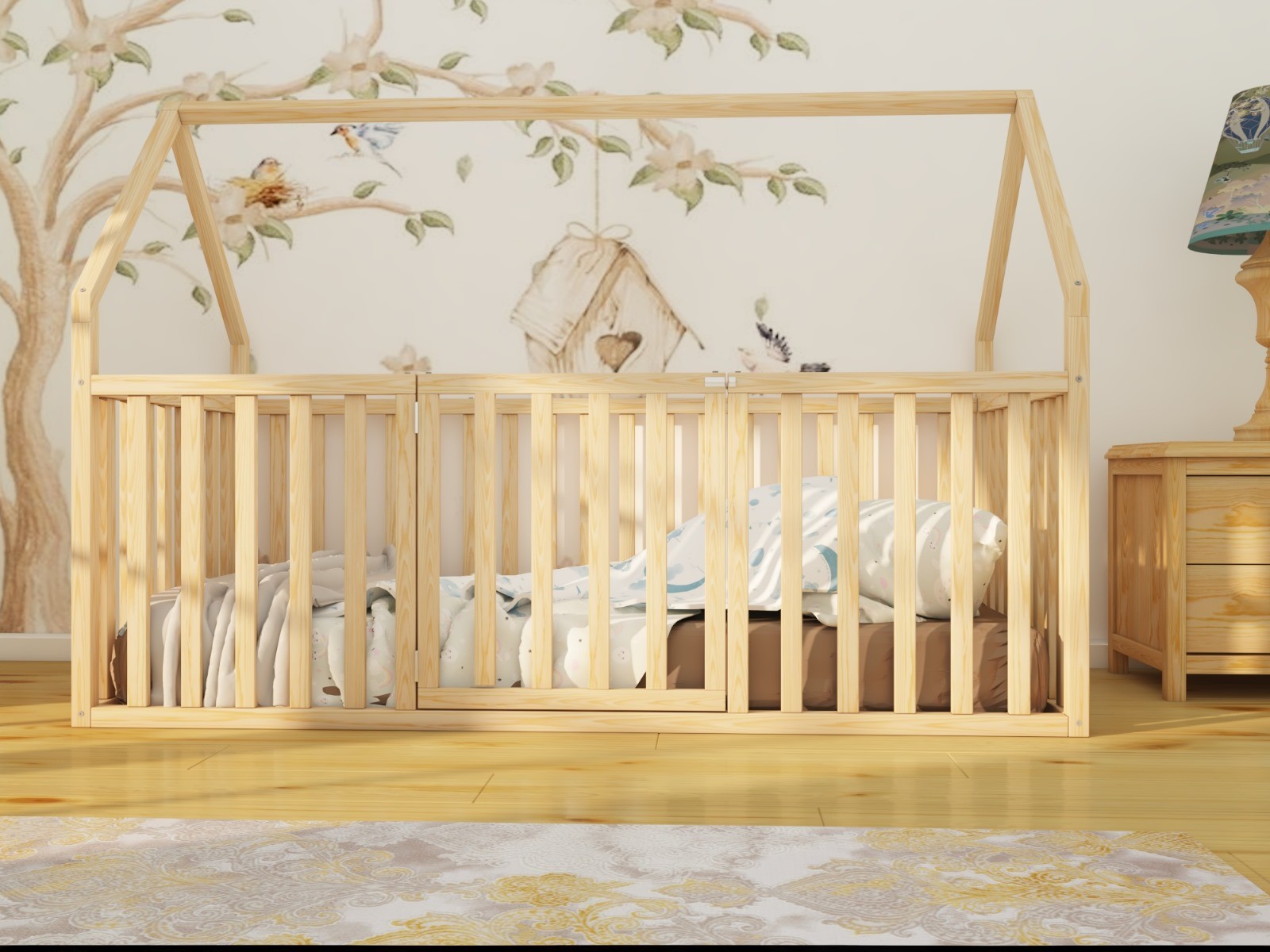 Marin - Montessori Wooden Bed with Roof