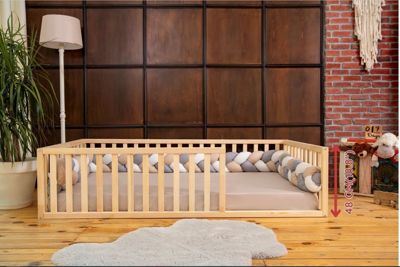 Mia - Montessori Doğal Ahşap Yer Yatağı