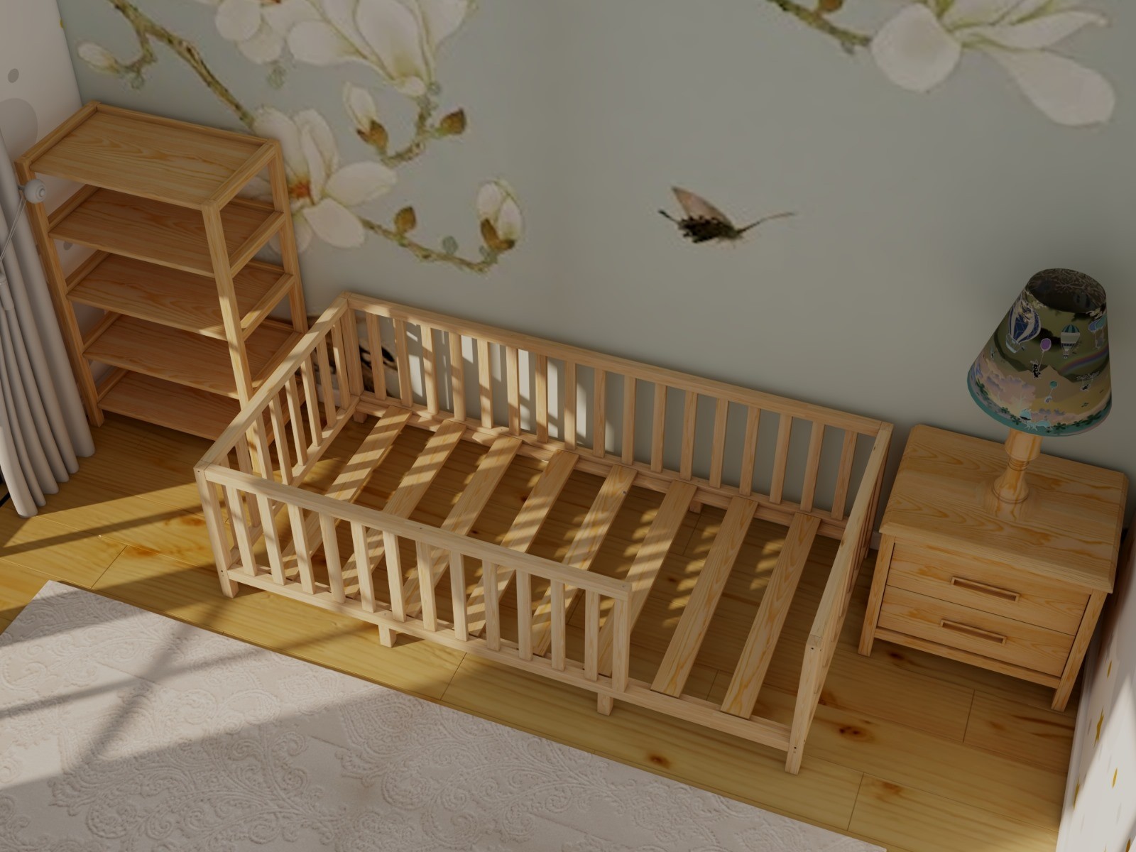 Montessori Natural Wooden Bed 72 Cm Height