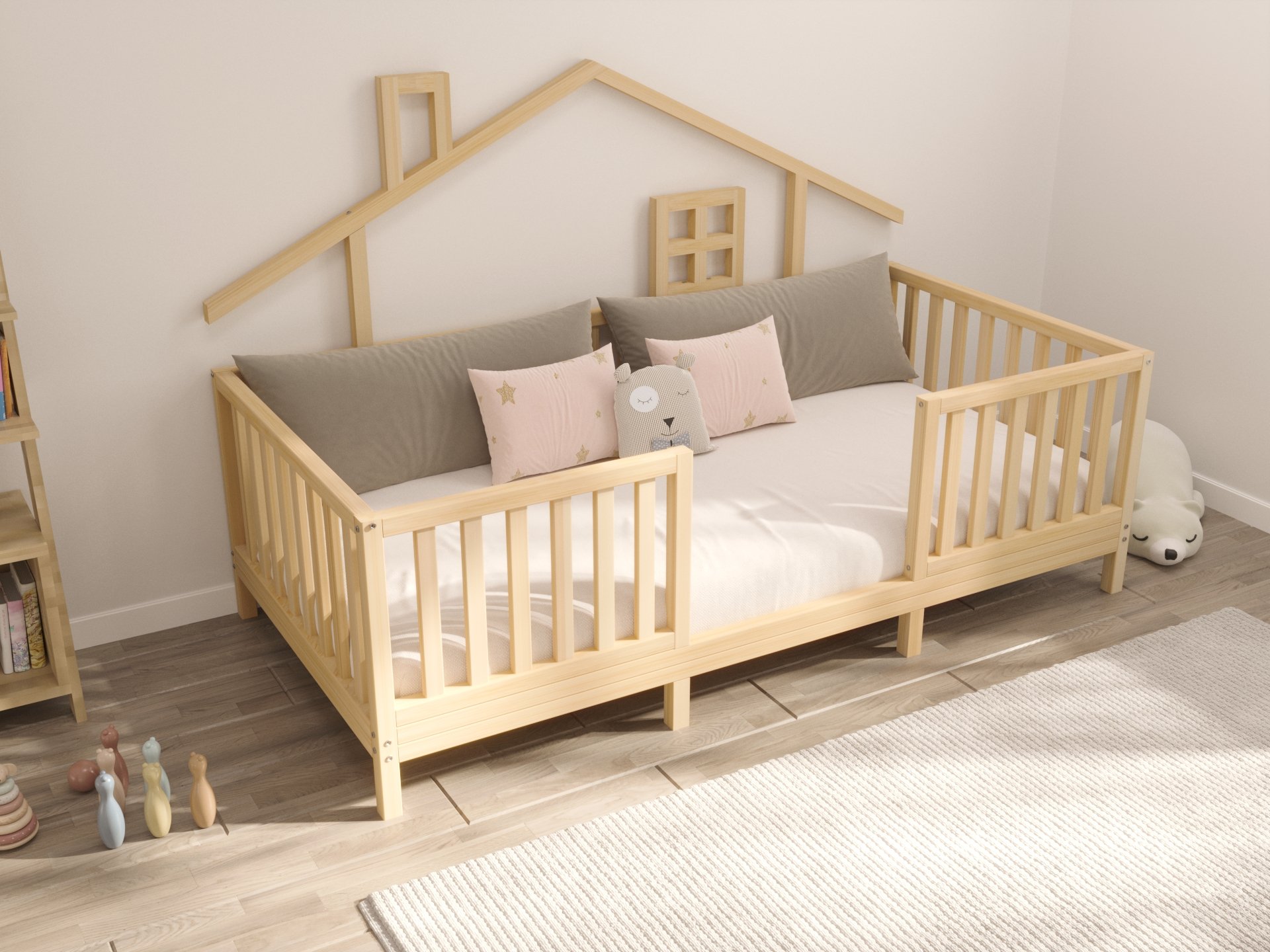 Play and Sleeping Area: Montessori Bed, Sofa