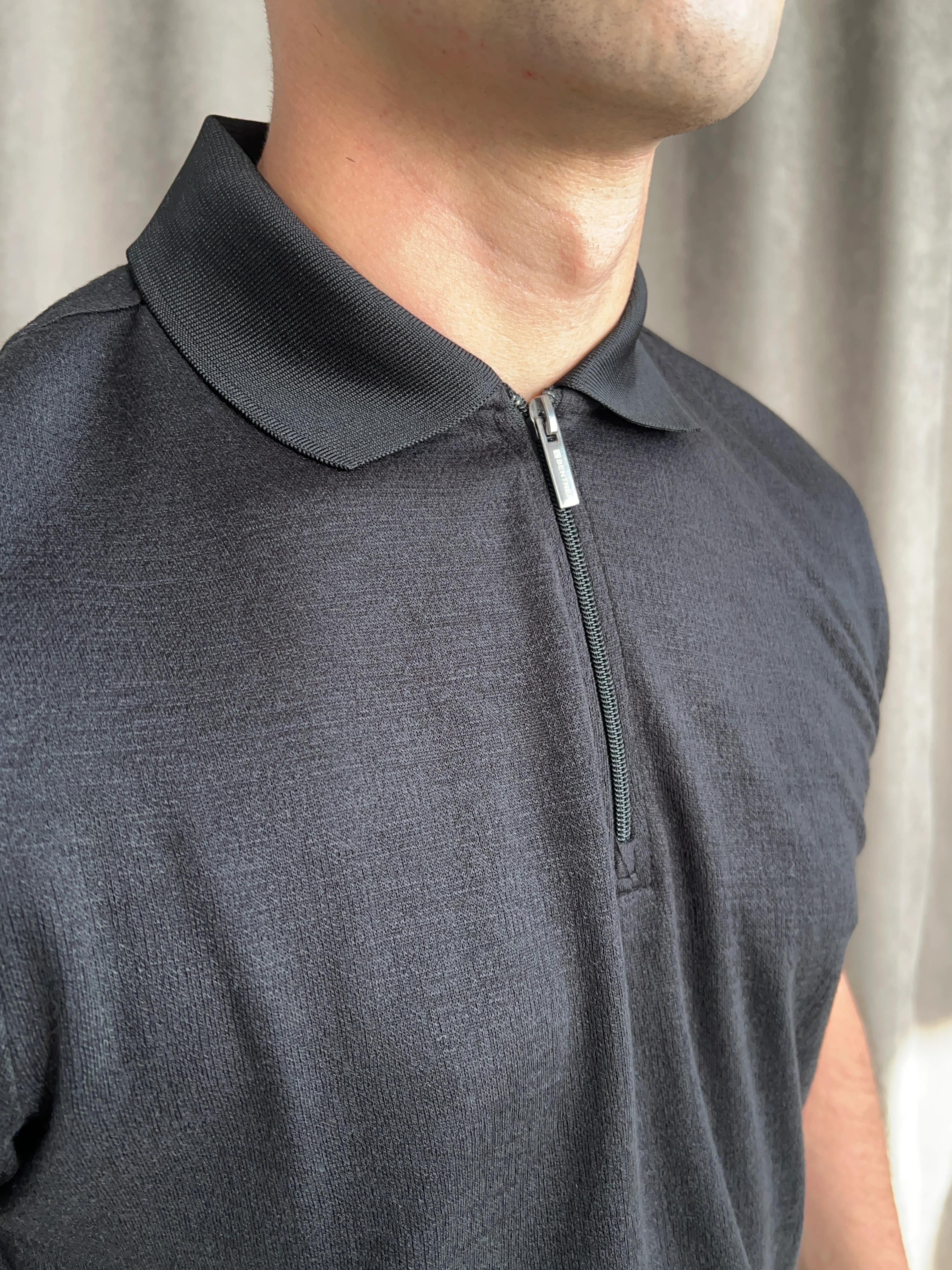 Fermuarlı Polo Yaka Triko