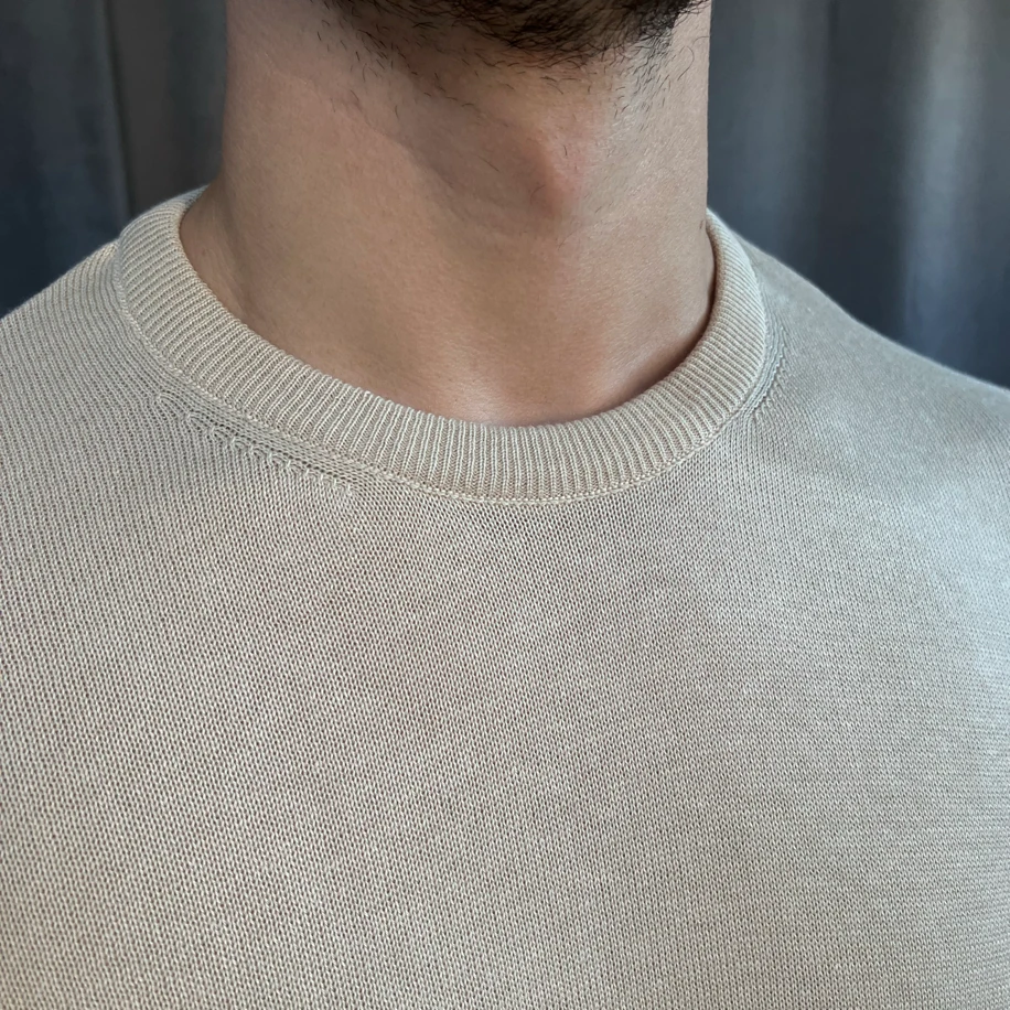 Basic Bisiklet Yaka Triko- Bej