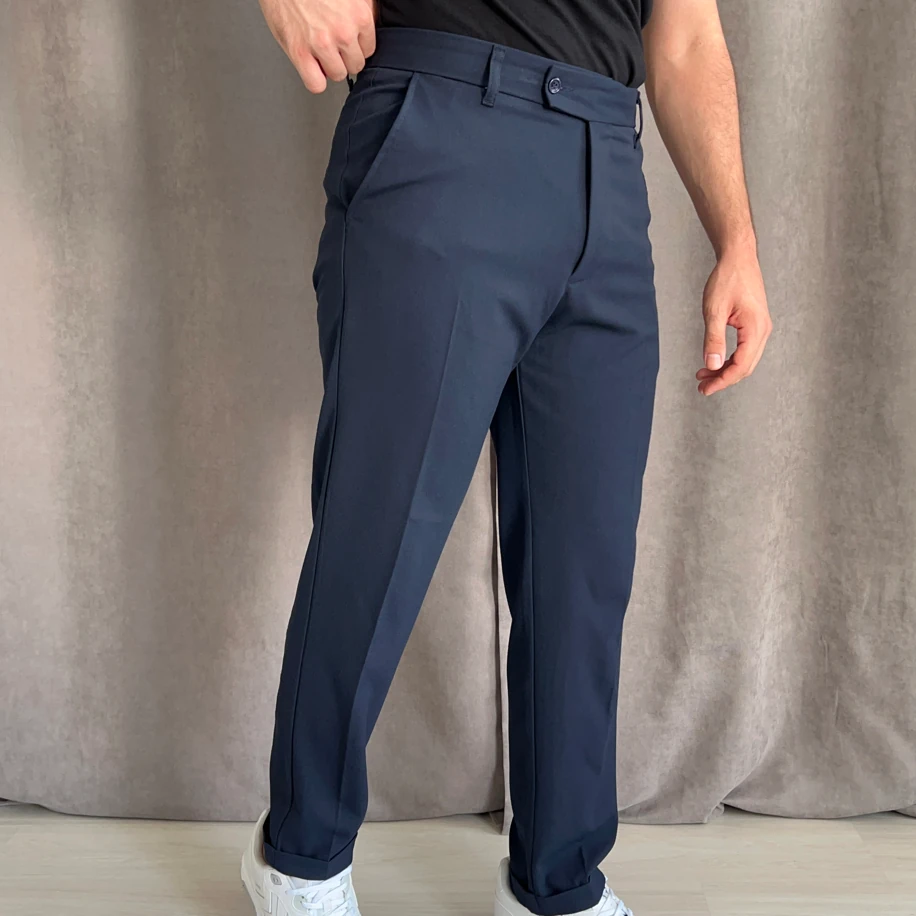 Regular Fit duble paça kumaş pantolon - Lacivert