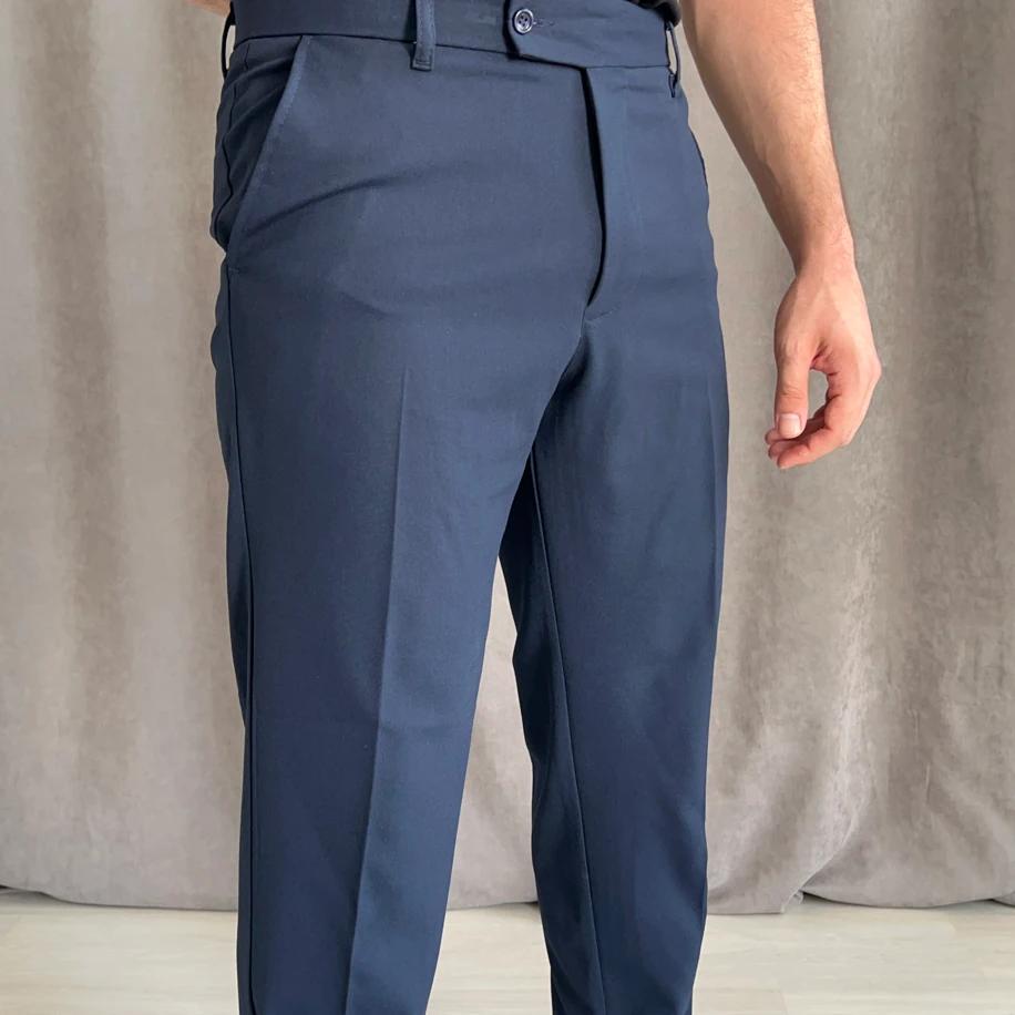 Regular Fit duble paça kumaş pantolon - Lacivert