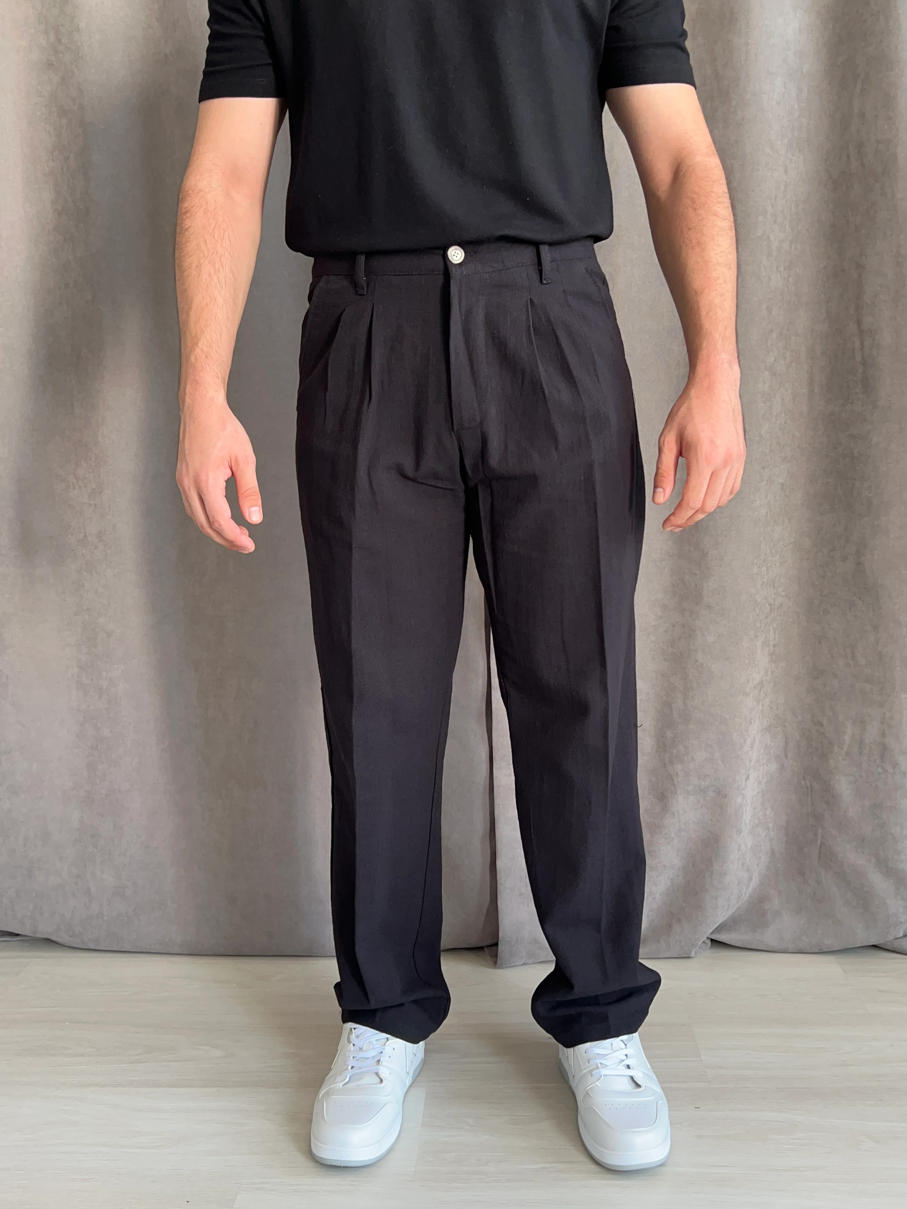 Baggy Kalıp Keten Pantolon