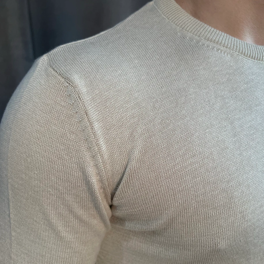 Basic Bisiklet Yaka Triko- Bej