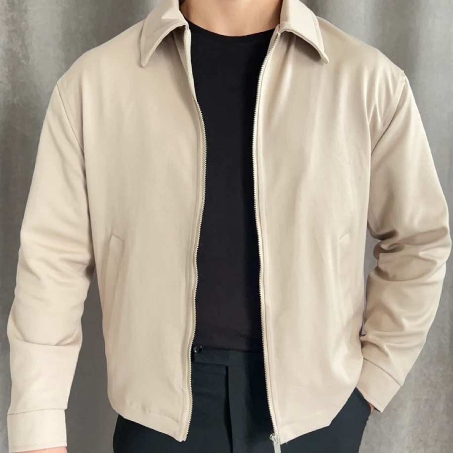 Premium Gabardin Yarım Oversize Ceket-Bej