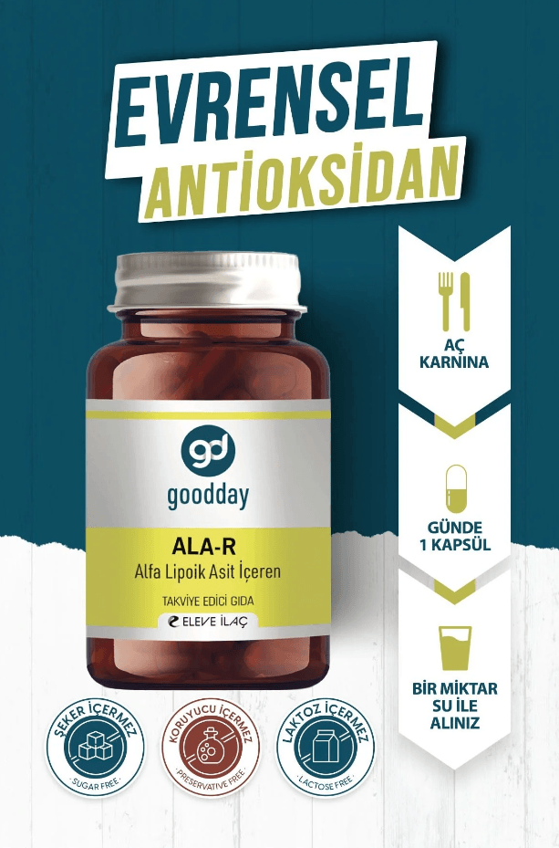 GOODDAY Na-R-ALFA LİPOİK ASİT 30 KAPSÜL TAKVİYE EDİCİ GIDA