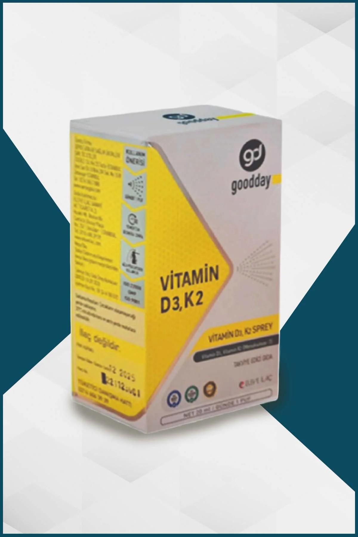 GOODDAY VİTAMİN D3K2 SPREY 20 ML TAKVİYE EDİCİ GIDA