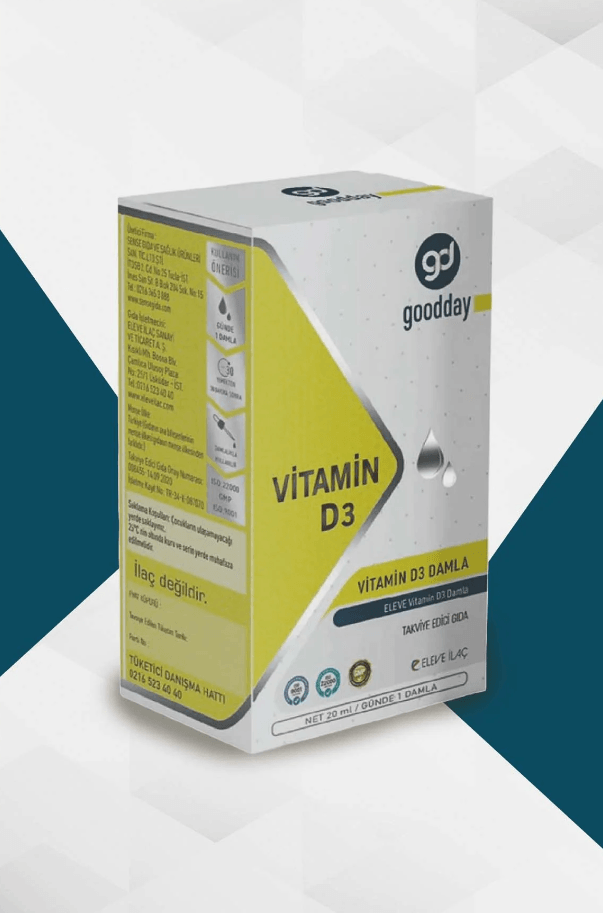 GOODDAY VİTAMİN D3 DAMLA 20 ML 1000IU TAKVİYE EDİCİ GIDA