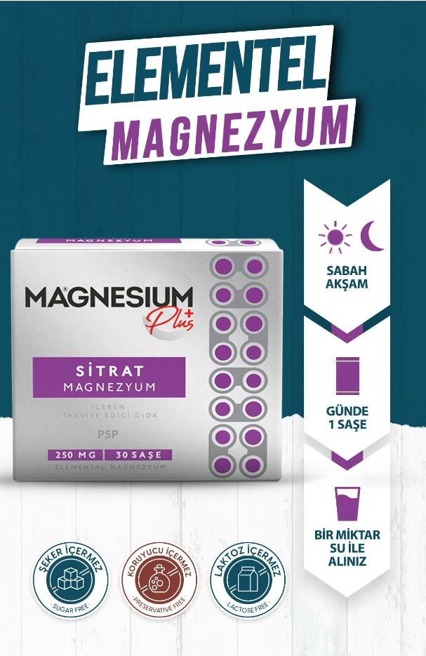 GOODDAY MAGNESIUM PLUS S (MAGNEZYUM SİTRAT) & P5P 30 Saşe