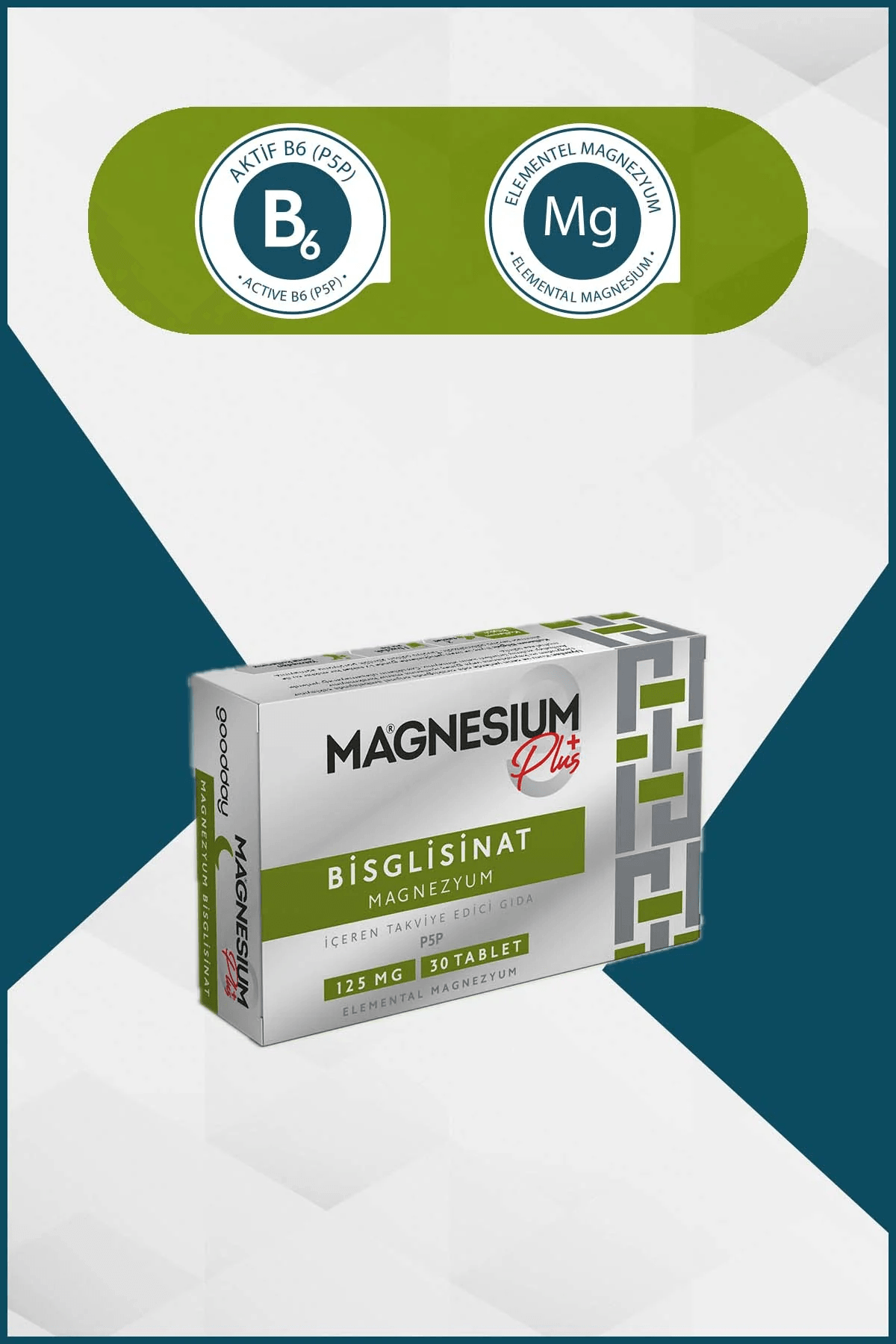 GOODDAY MAGNESIUM PLUS G (MAGNEZYUM BİSGLİSİNAT) & P5P 30 TABLET