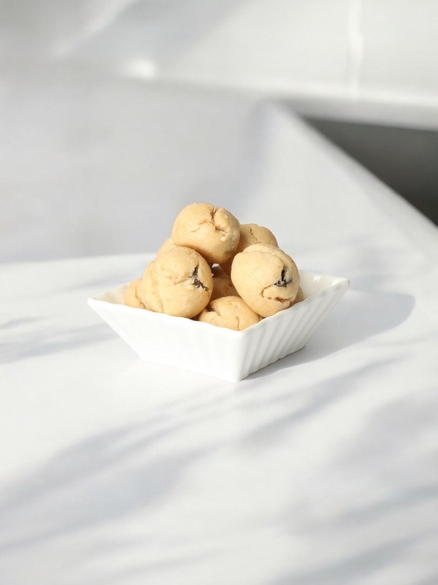 Glutensiz Bitter Çikolata Parçacıklı Tahinli Kaşık Kurabiye 